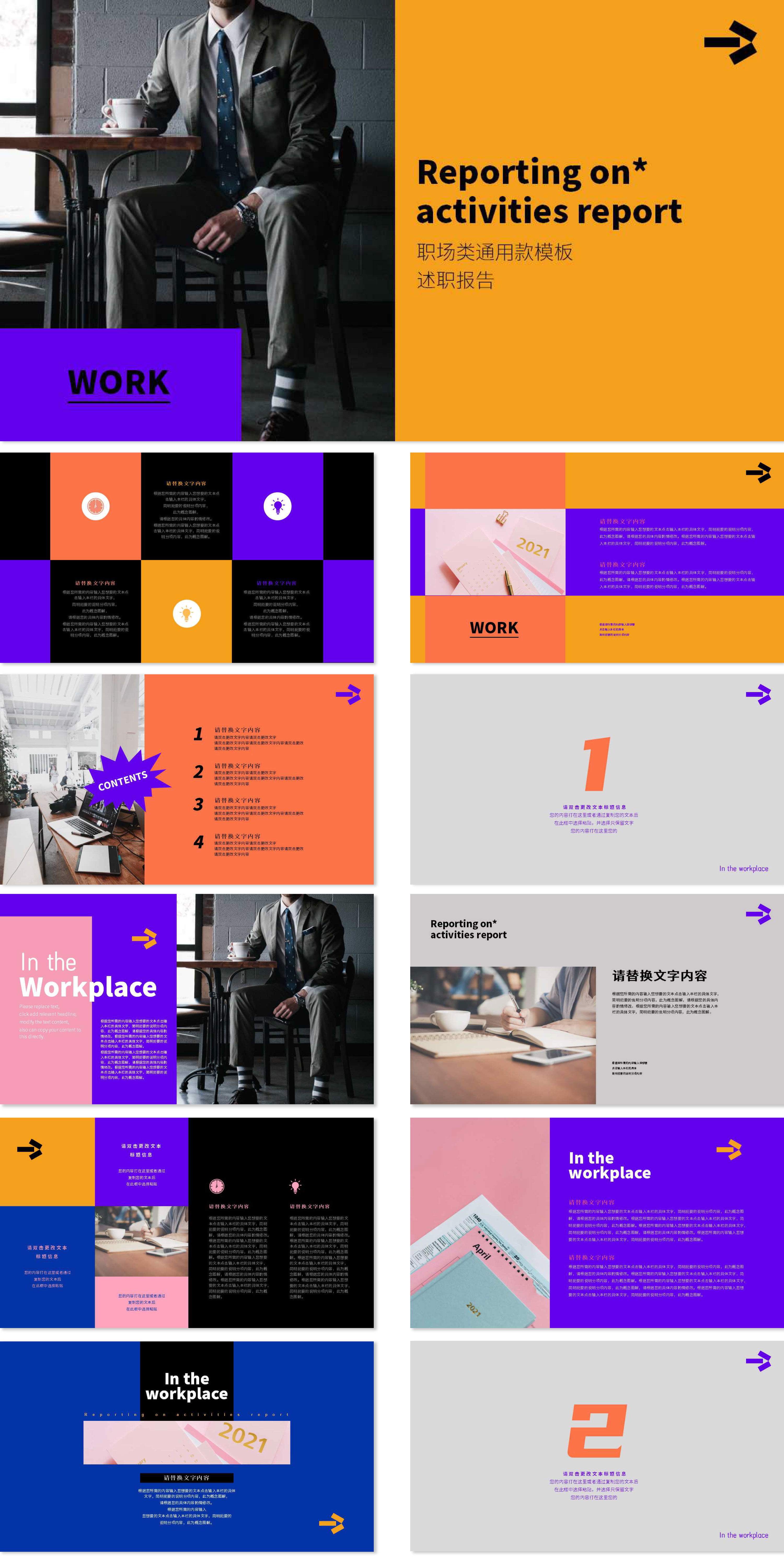 黄色简约大气述职报告PPT模板