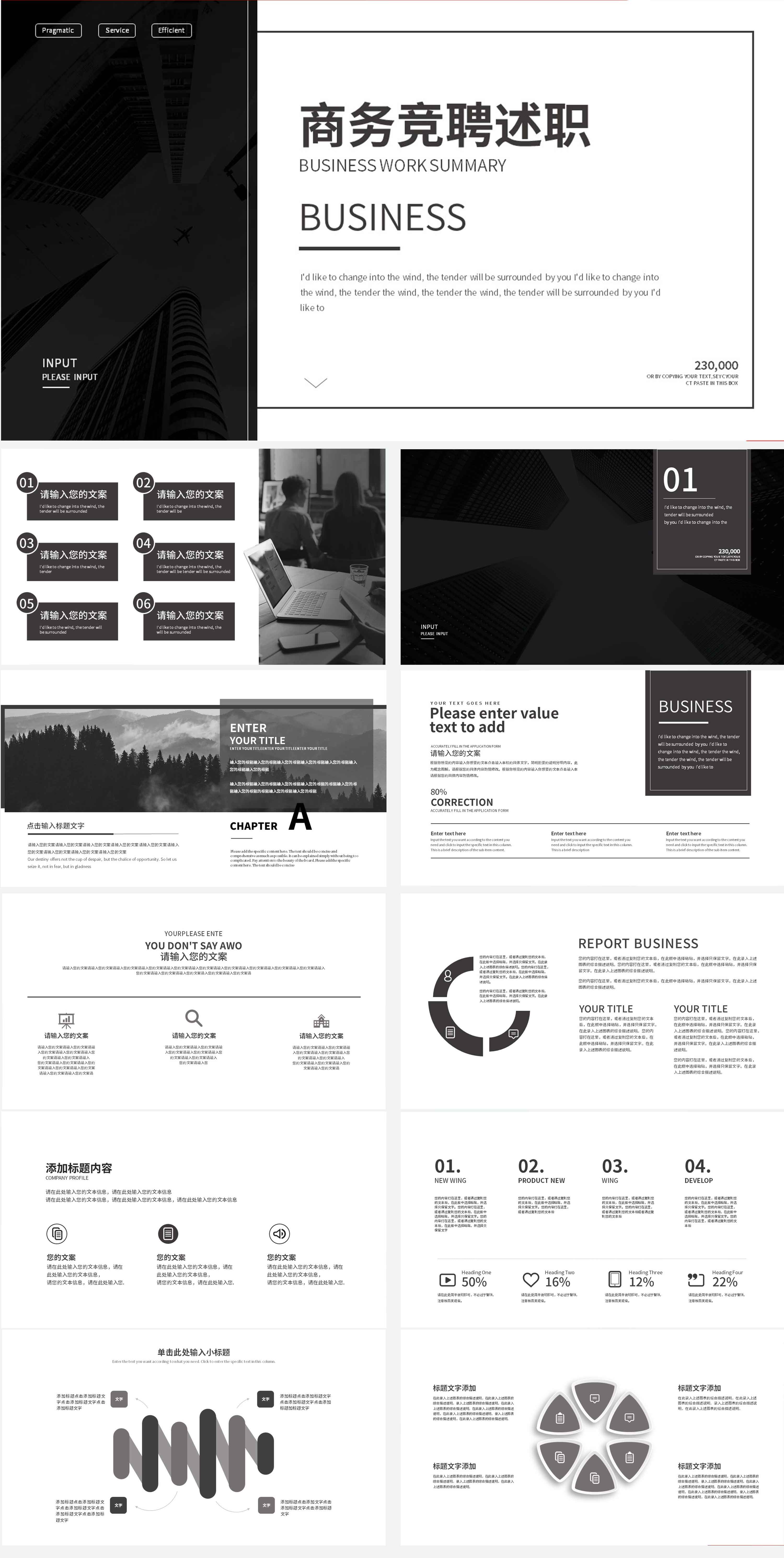 黑色简约商务风竞聘述职PPT模板