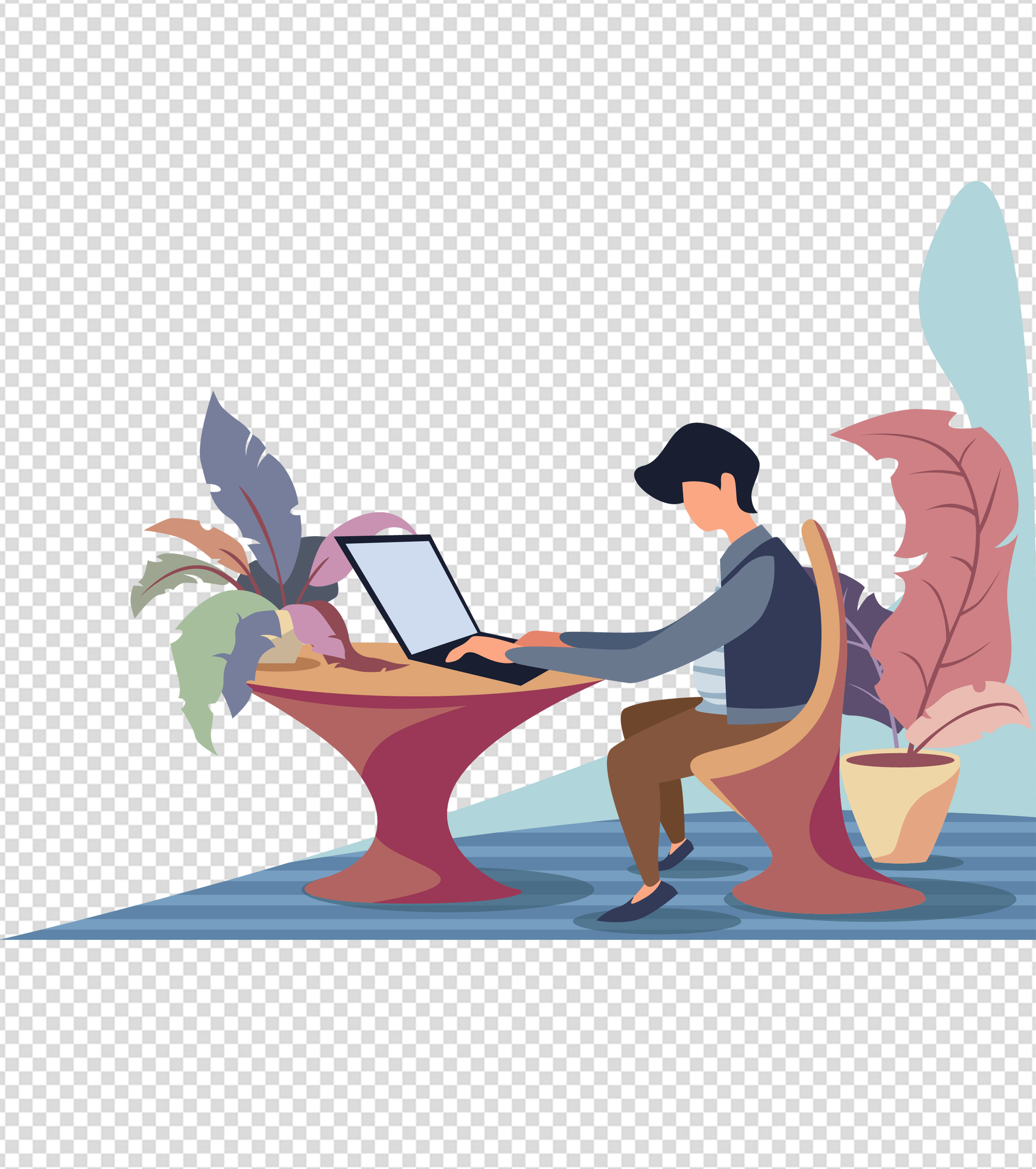 卡通职场工作汇报元素