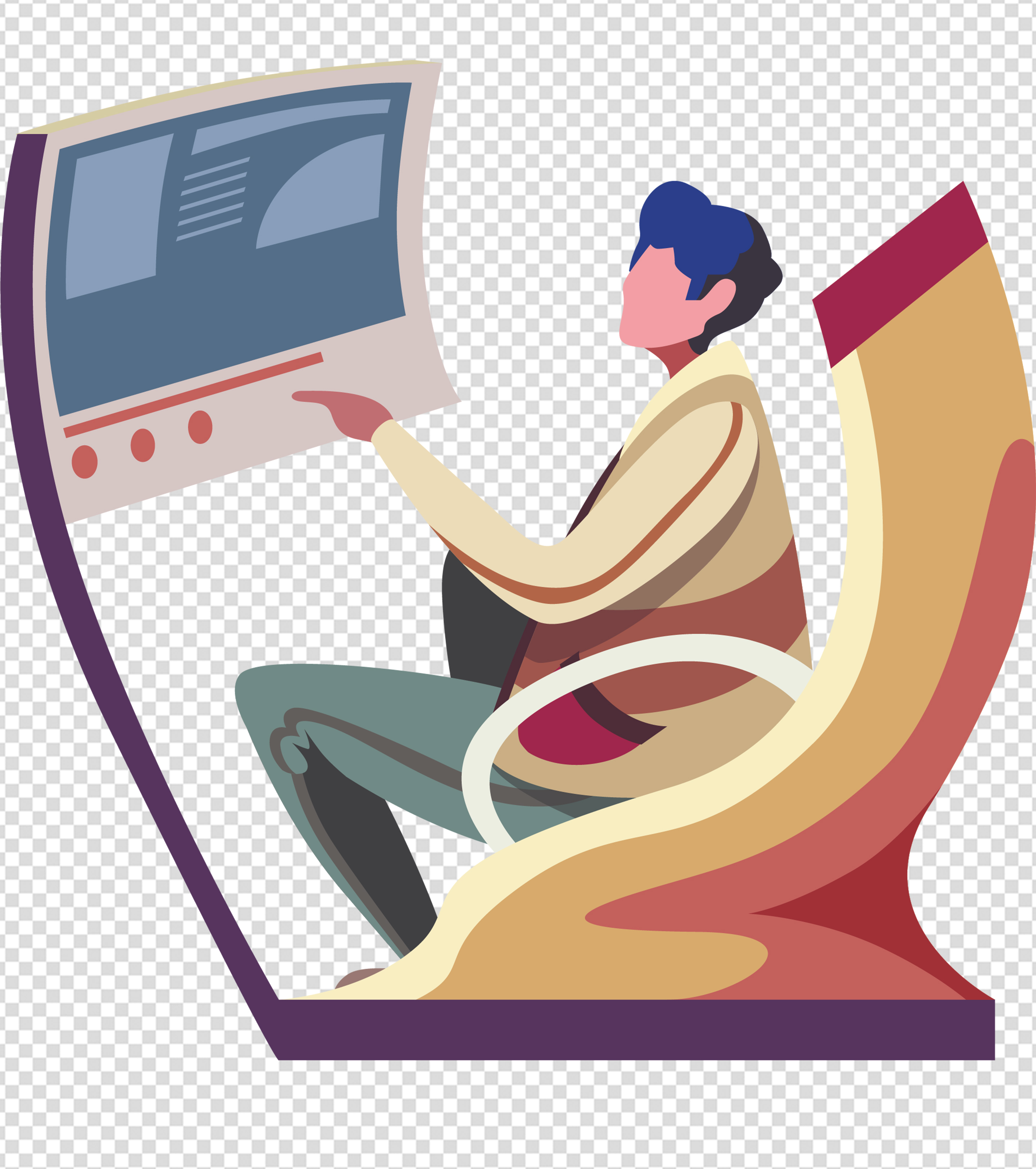 职场数据汇报手绘元素