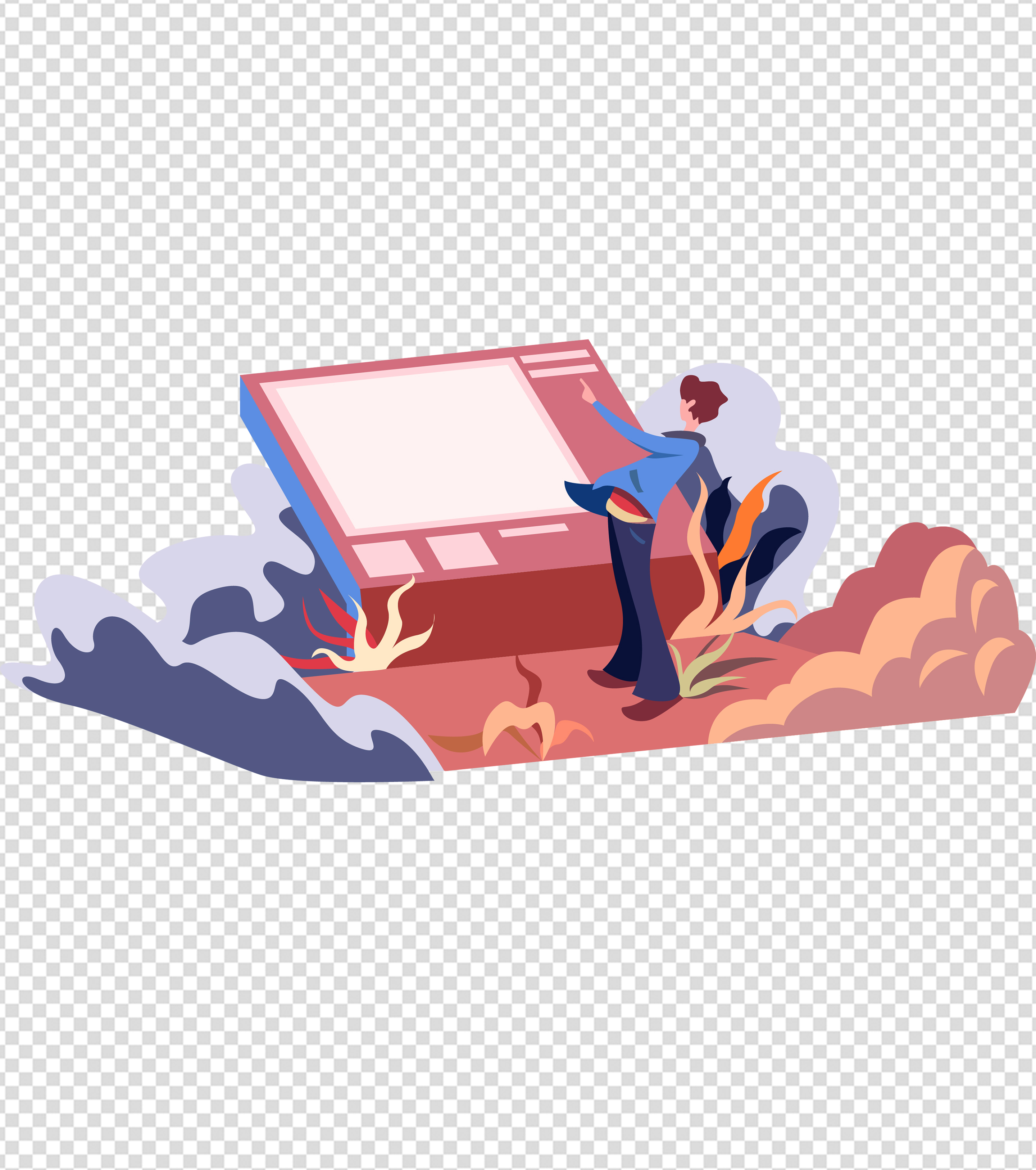 商务职场工作汇报手绘元素