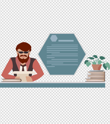 工作汇报总结办公手绘元素