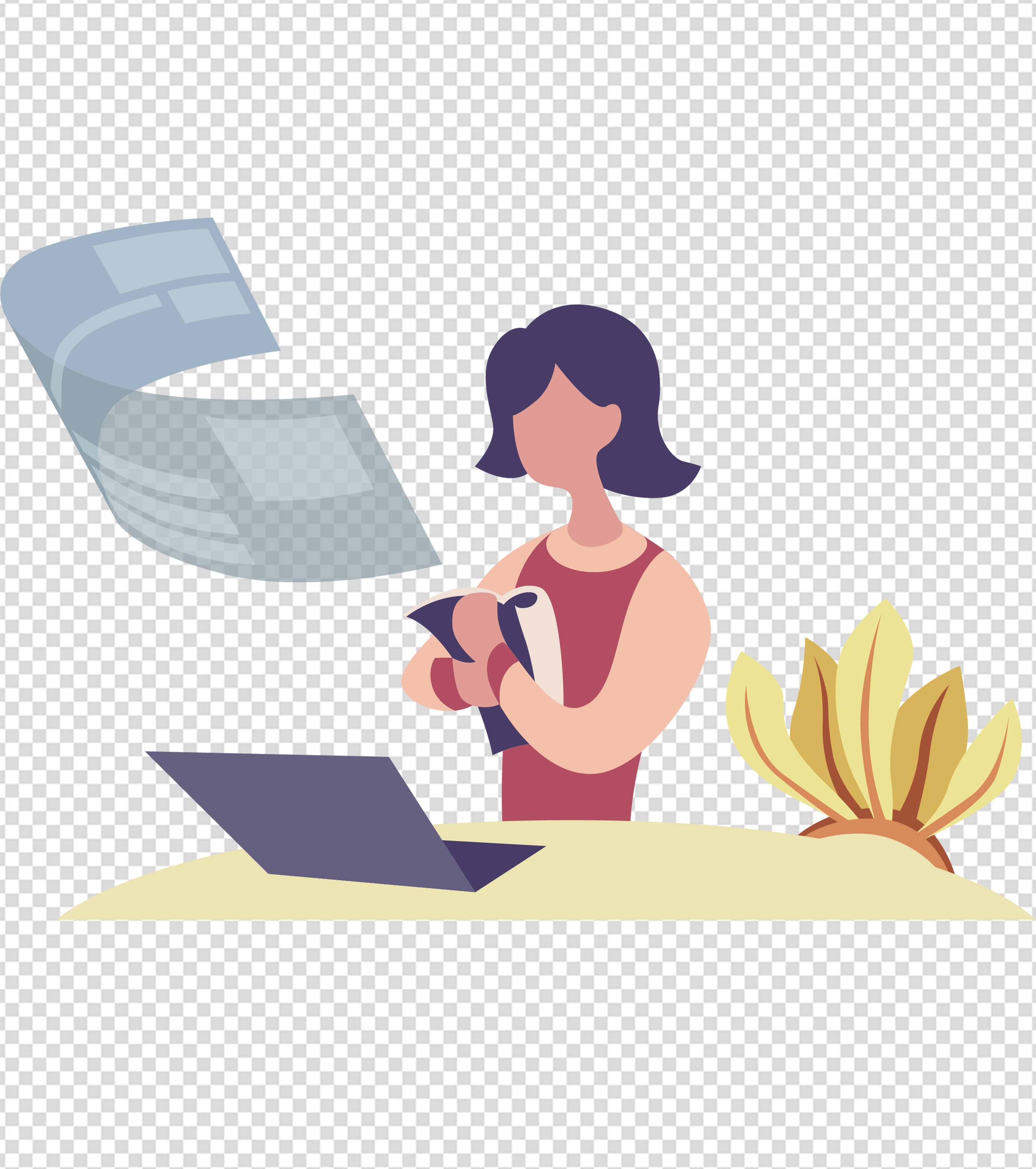 简约商业办公计划手绘元素