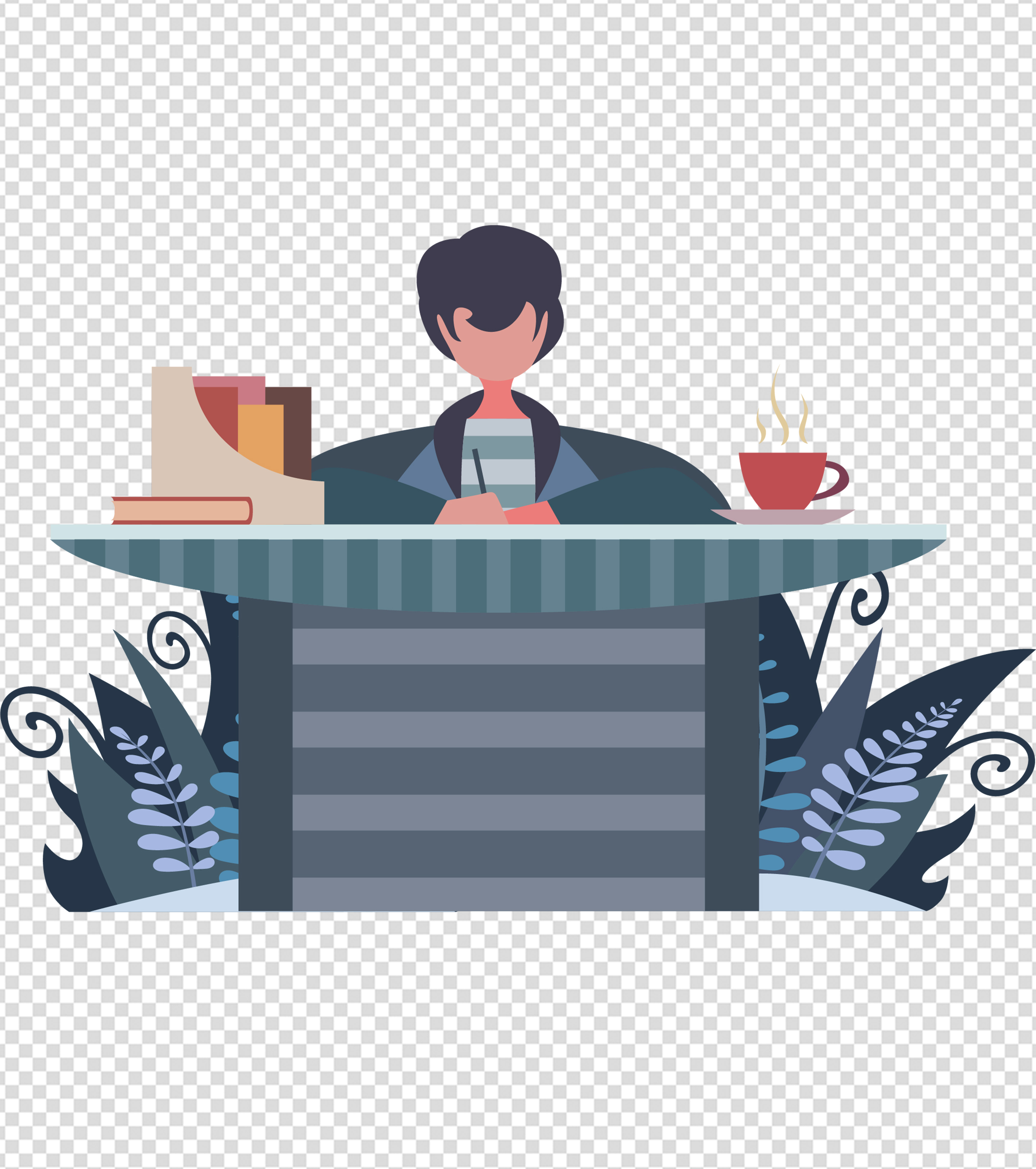 卡通企业培训学习手绘元素