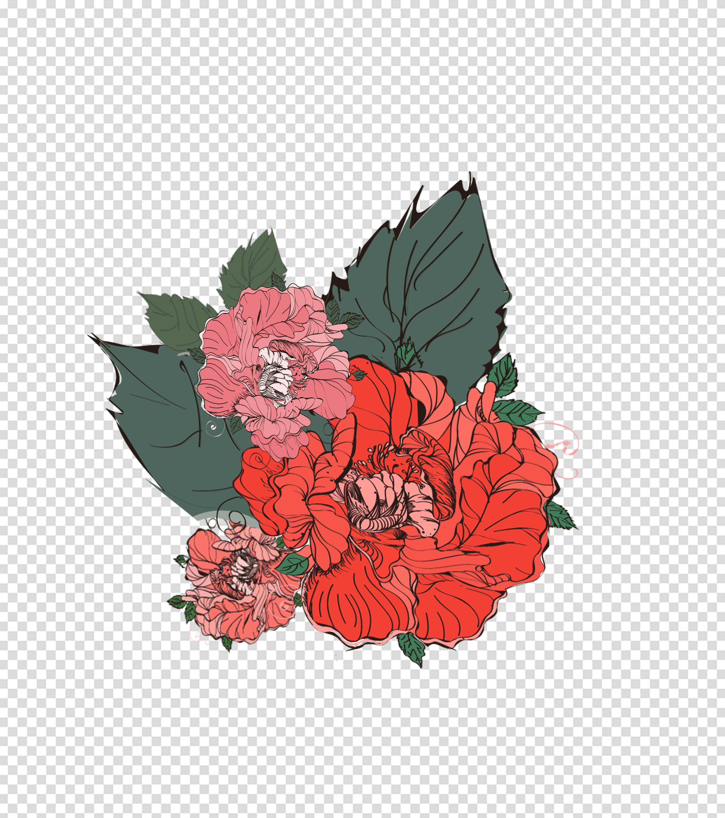 简约装饰花朵手绘元素