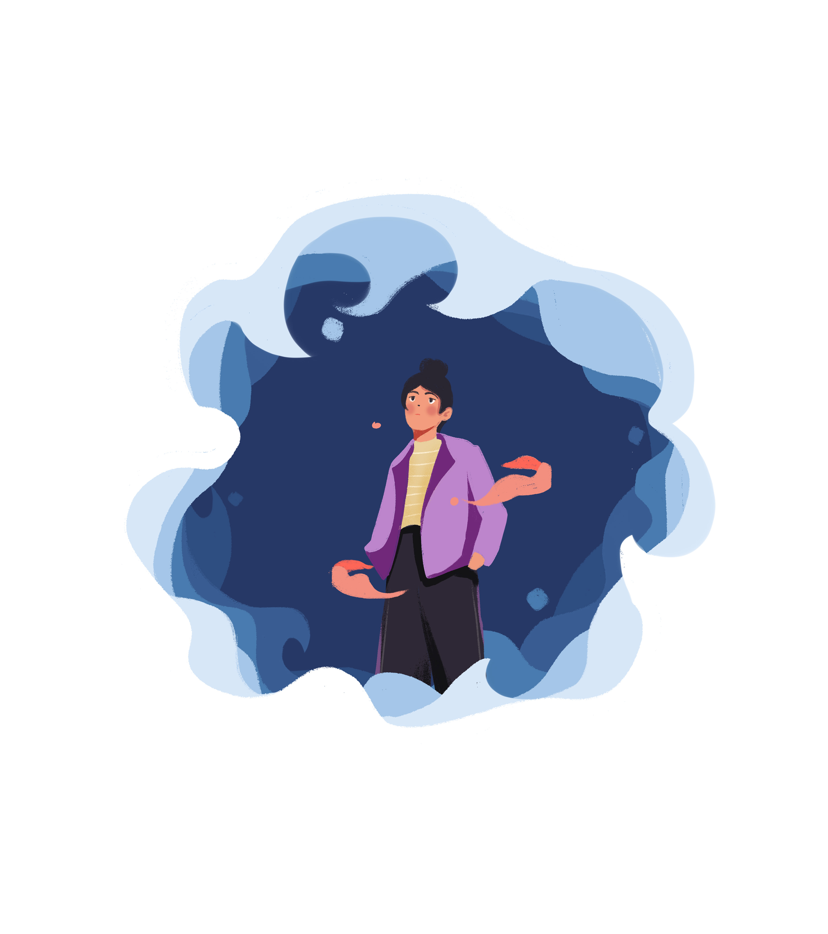 卡通蓝色休闲男孩手绘元素