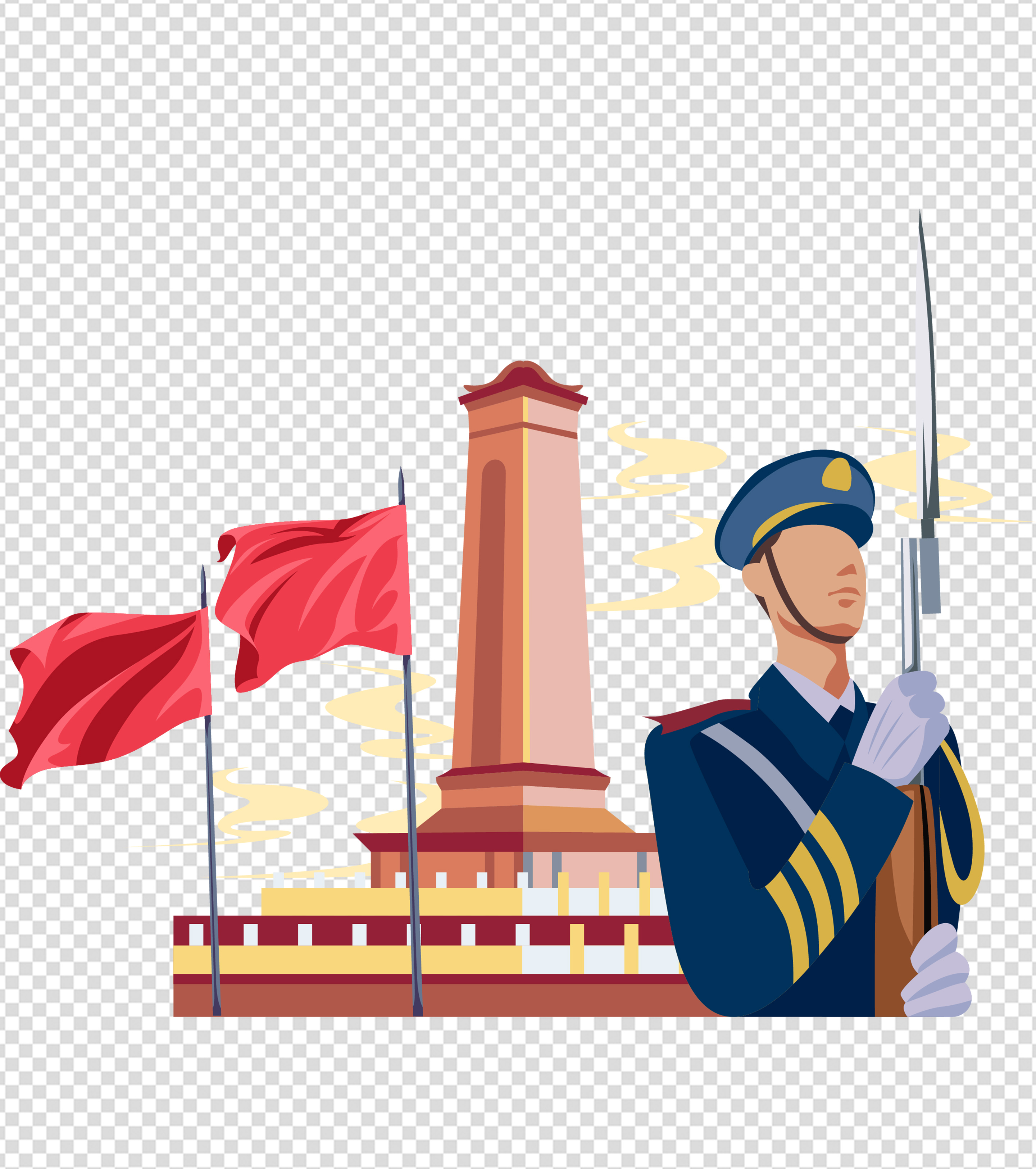 卡通建党主题手绘元素