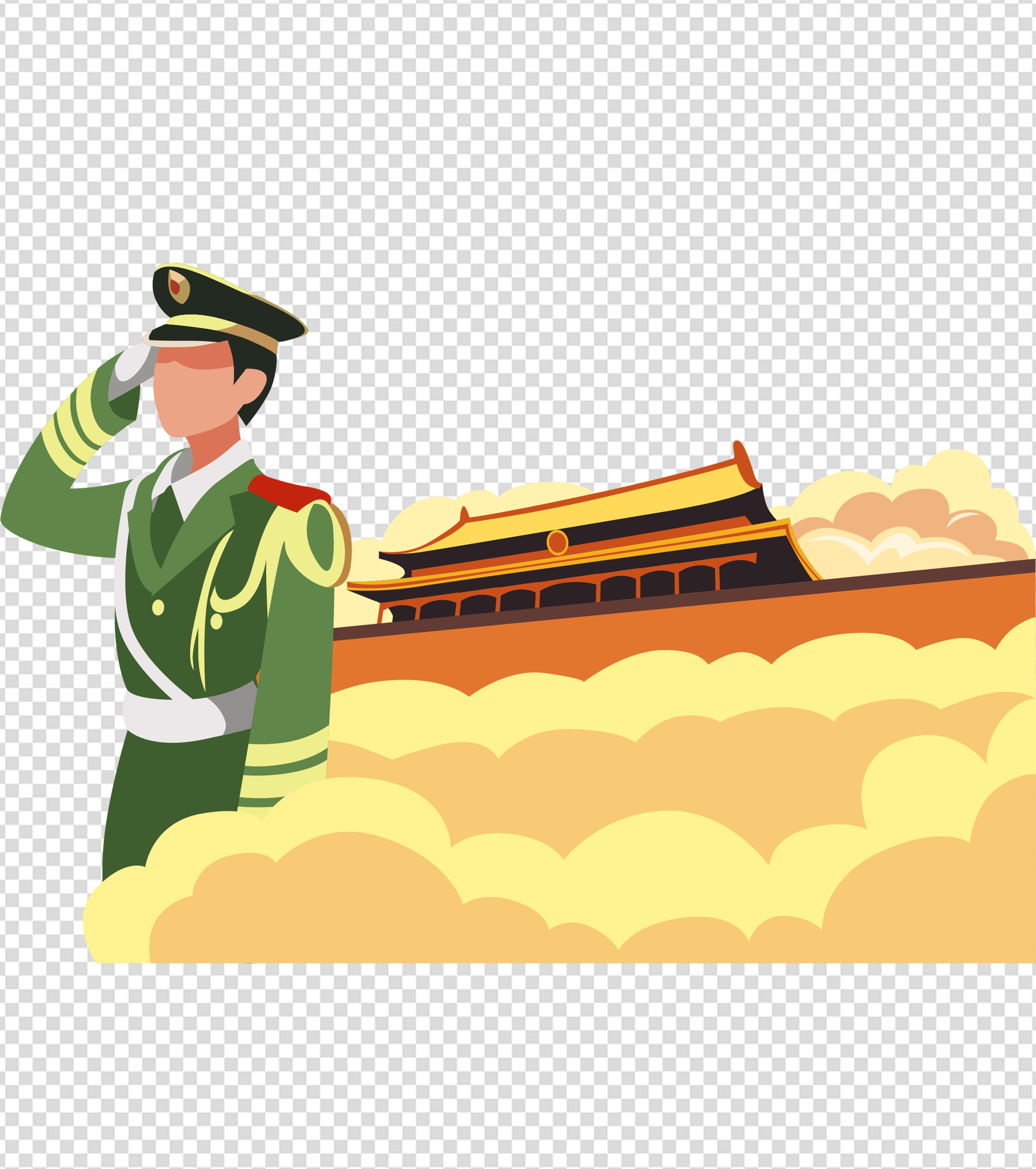 卡通党建百年主题手绘元素