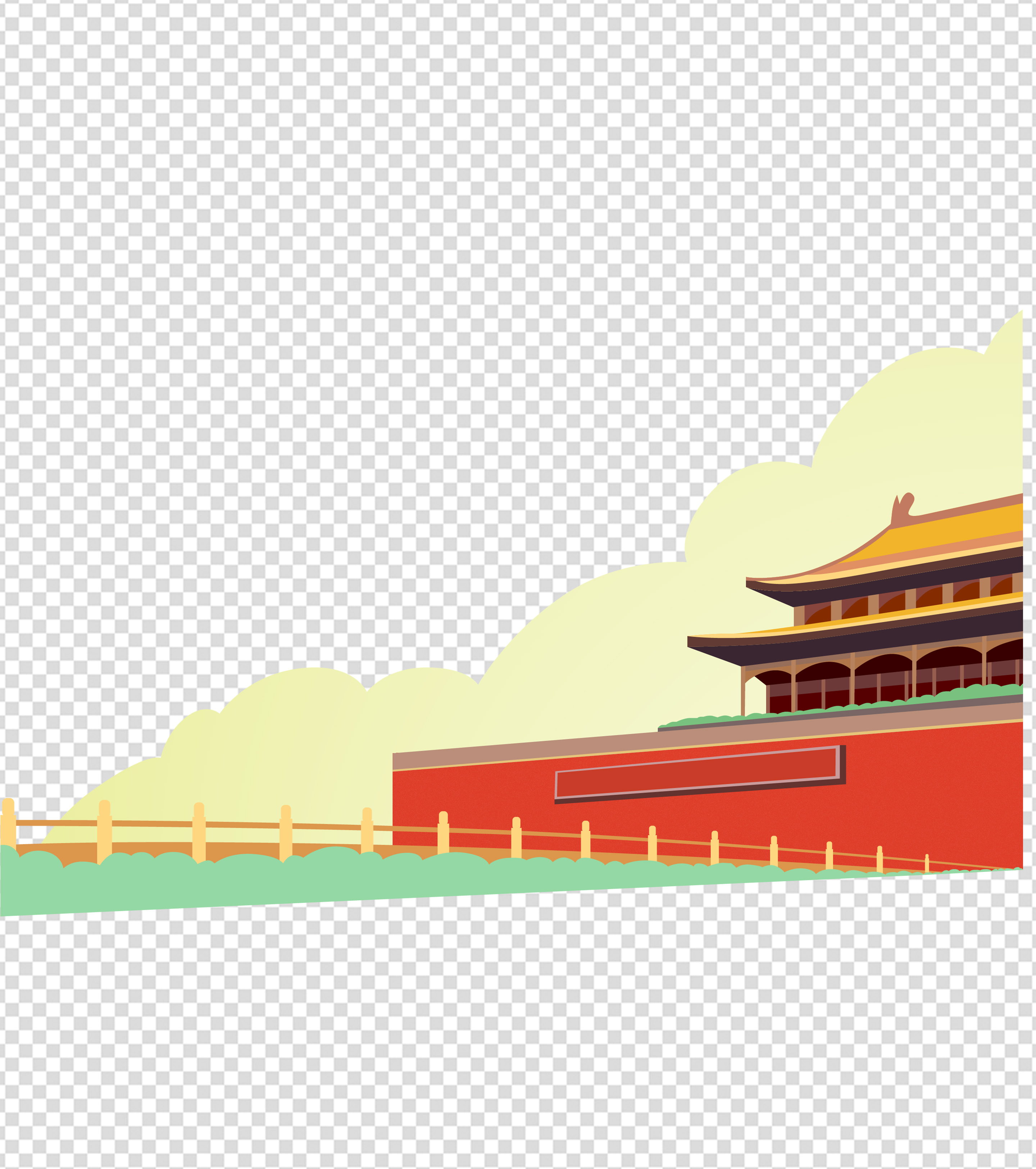 简约天安门手绘元素