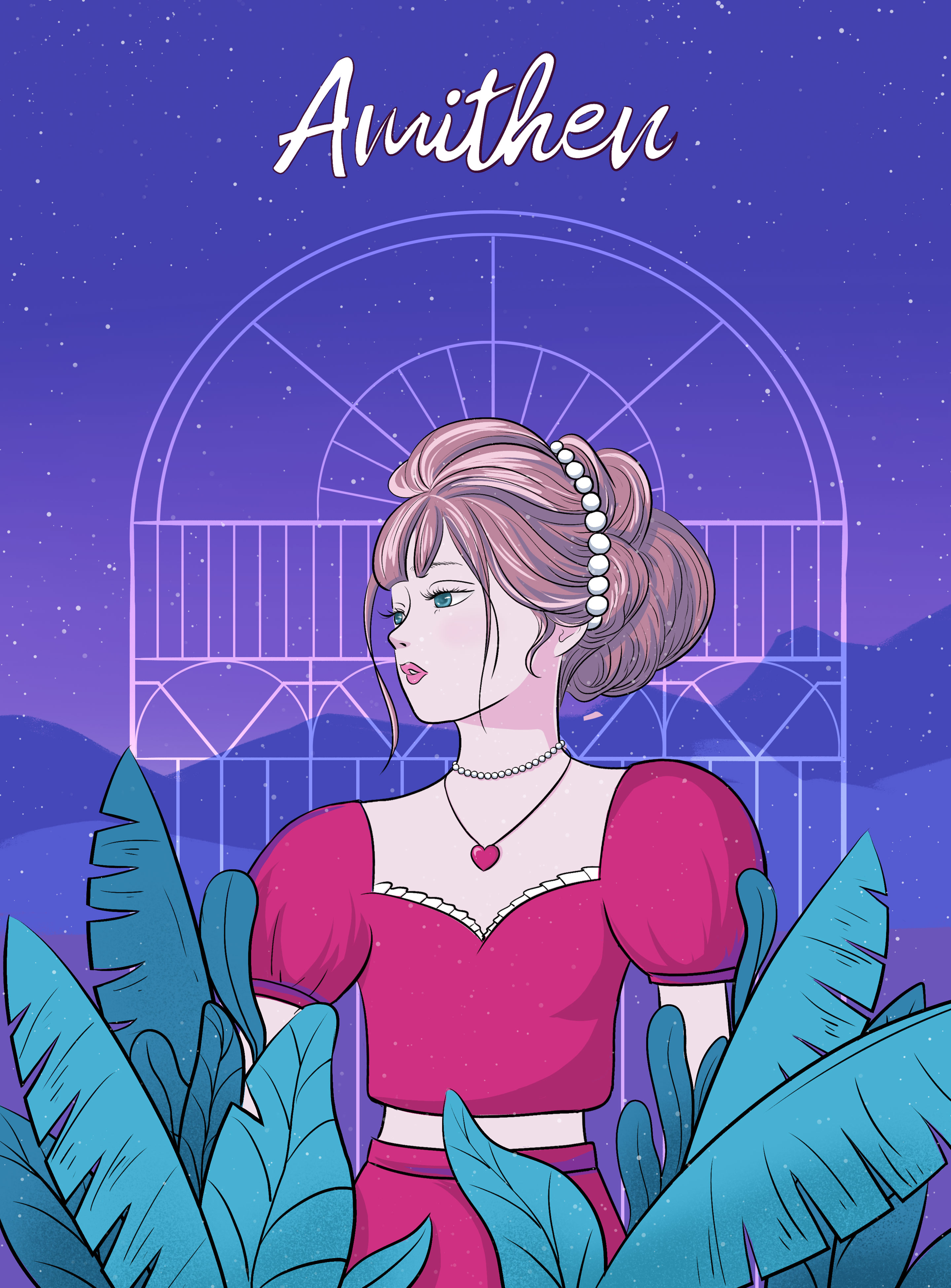 卡通扁平紫色女孩插画