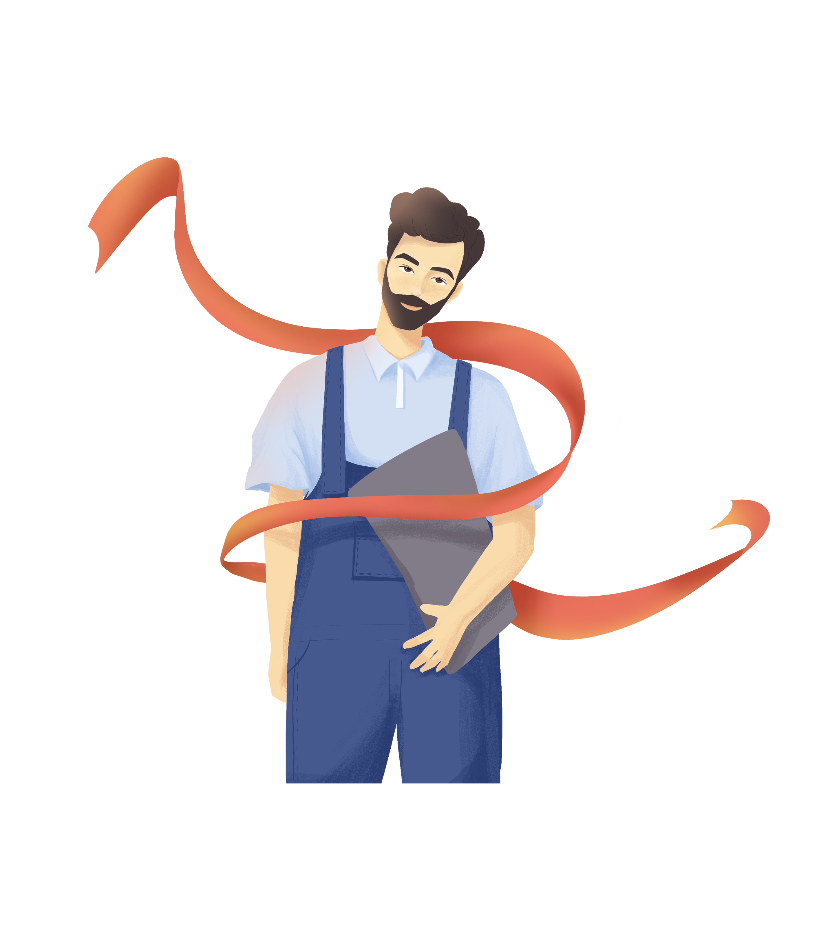 卡通劳动工人男人手绘元素