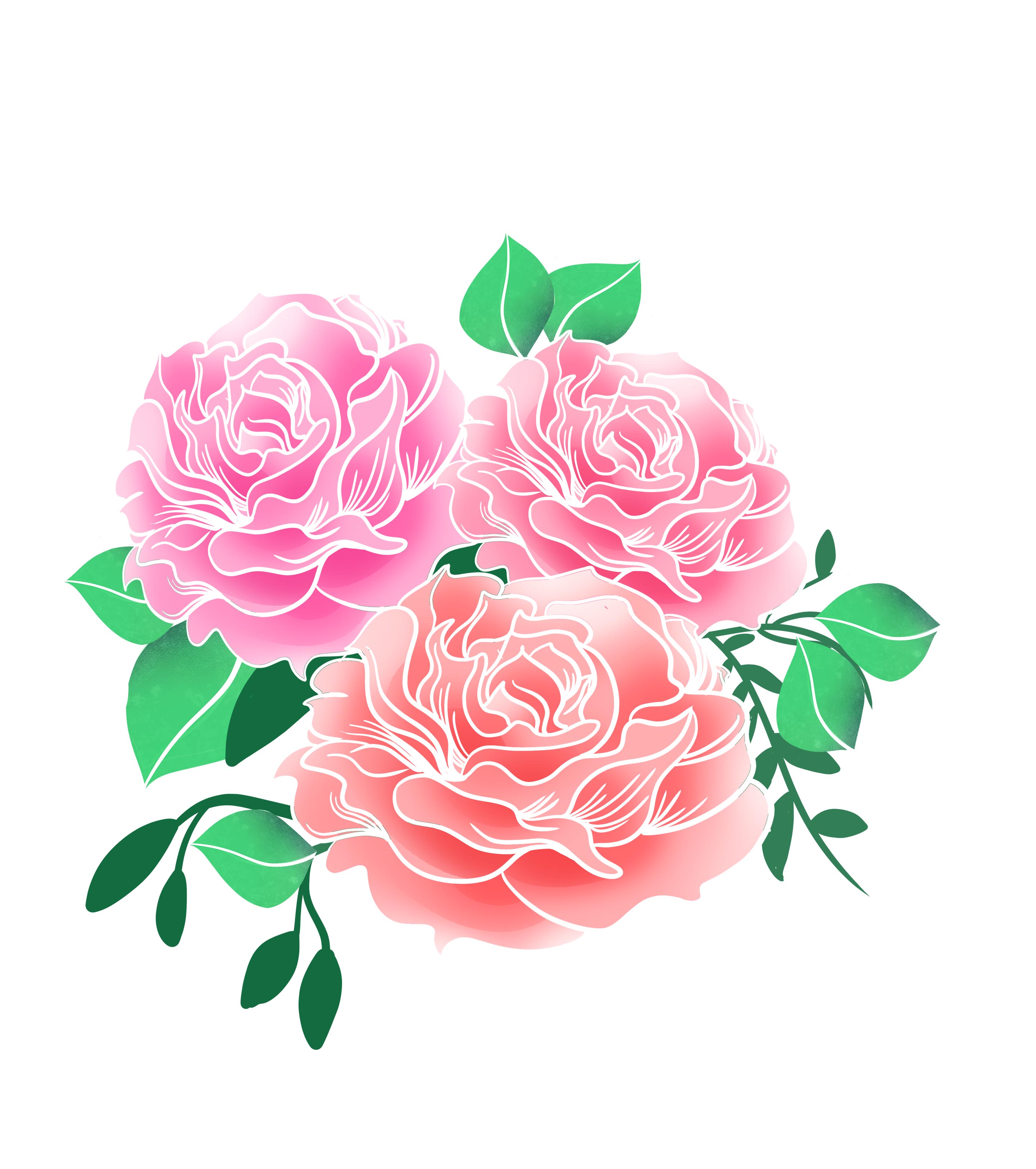 卡通粉色鲜花花朵元素