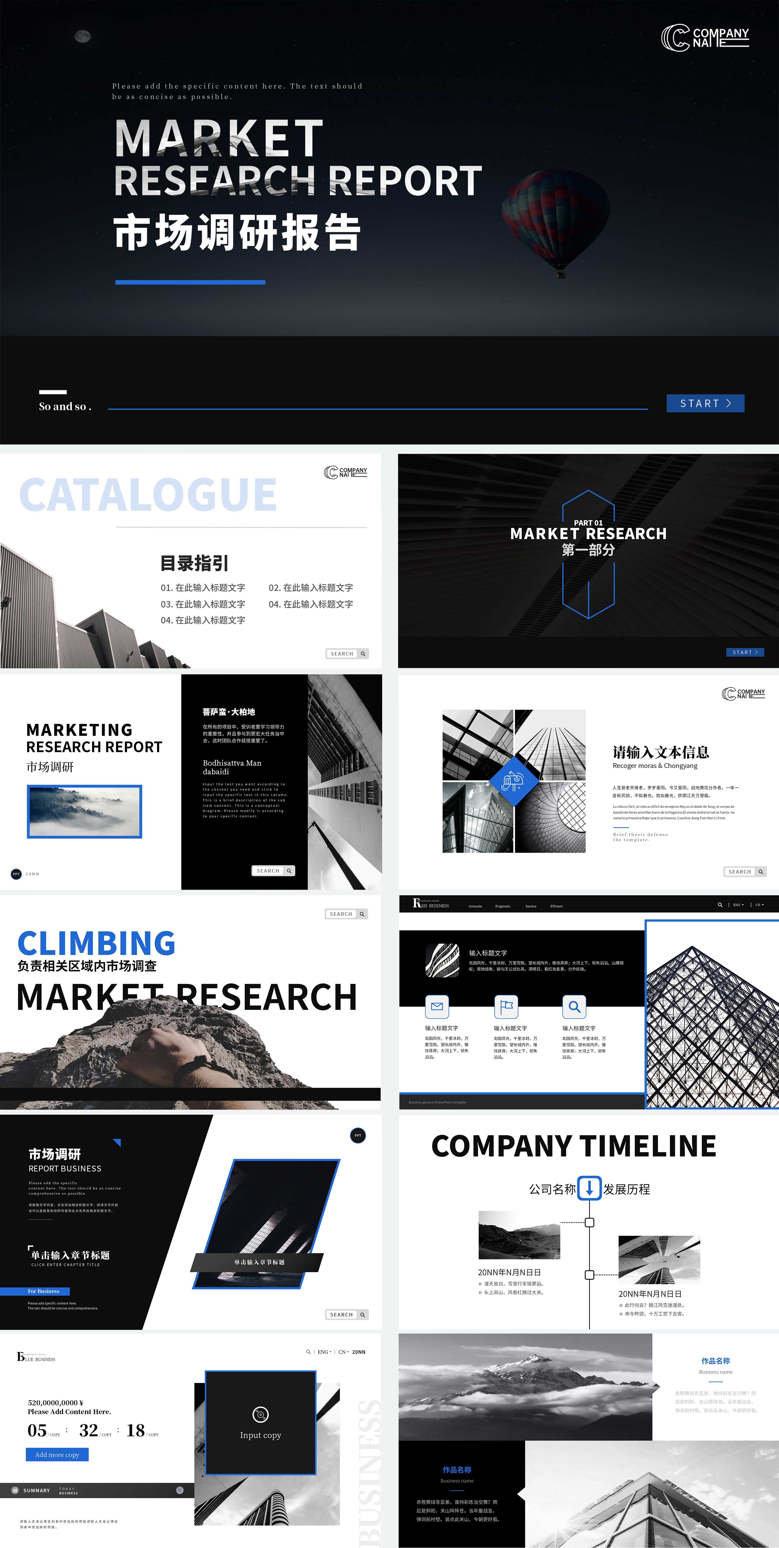 黑色简约市场调研PPT模板