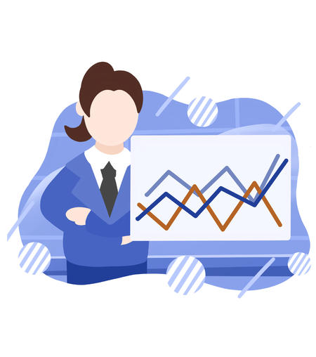 蓝色女孩工作总结人物元素