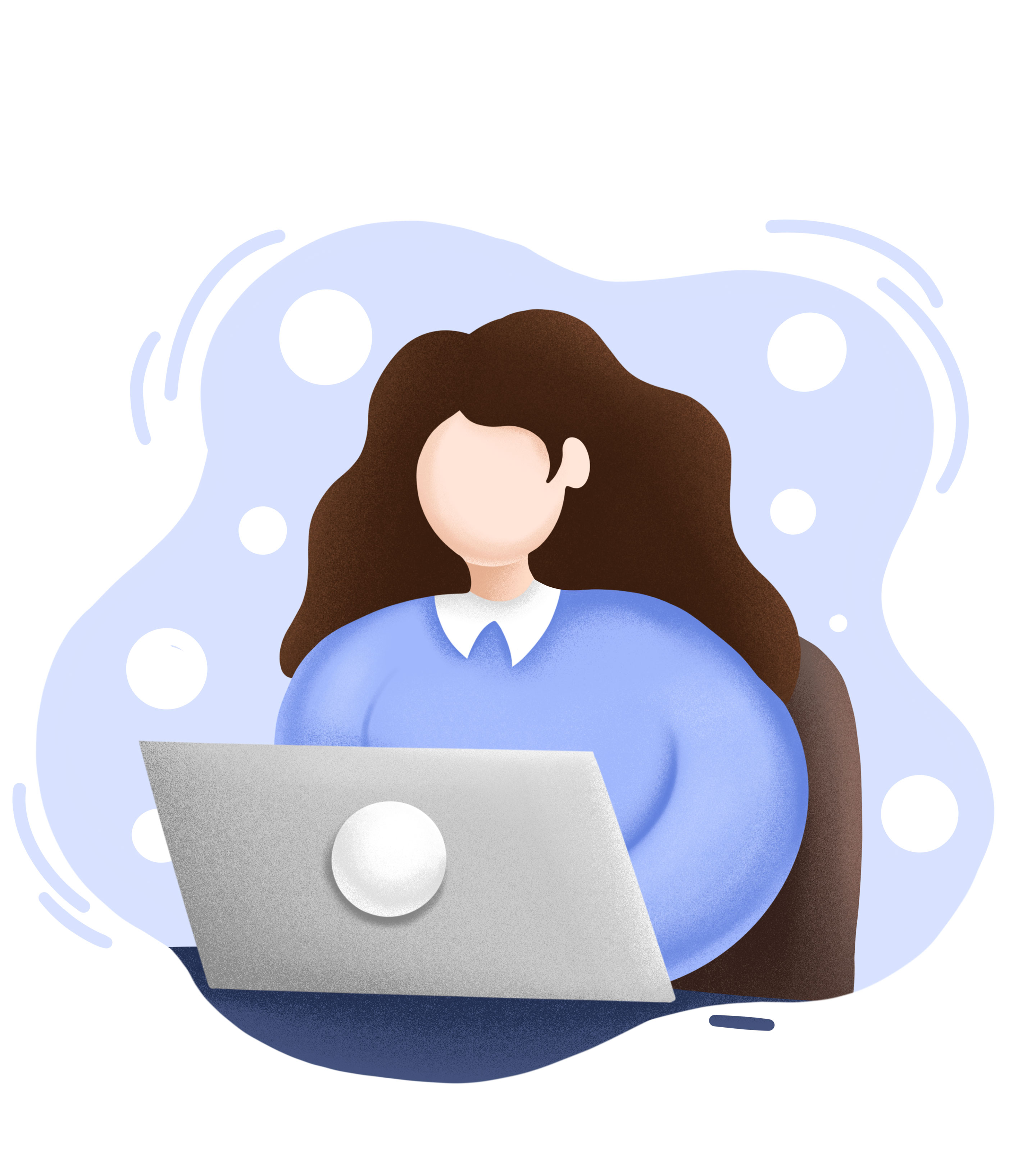 蓝色女孩企业培训元素