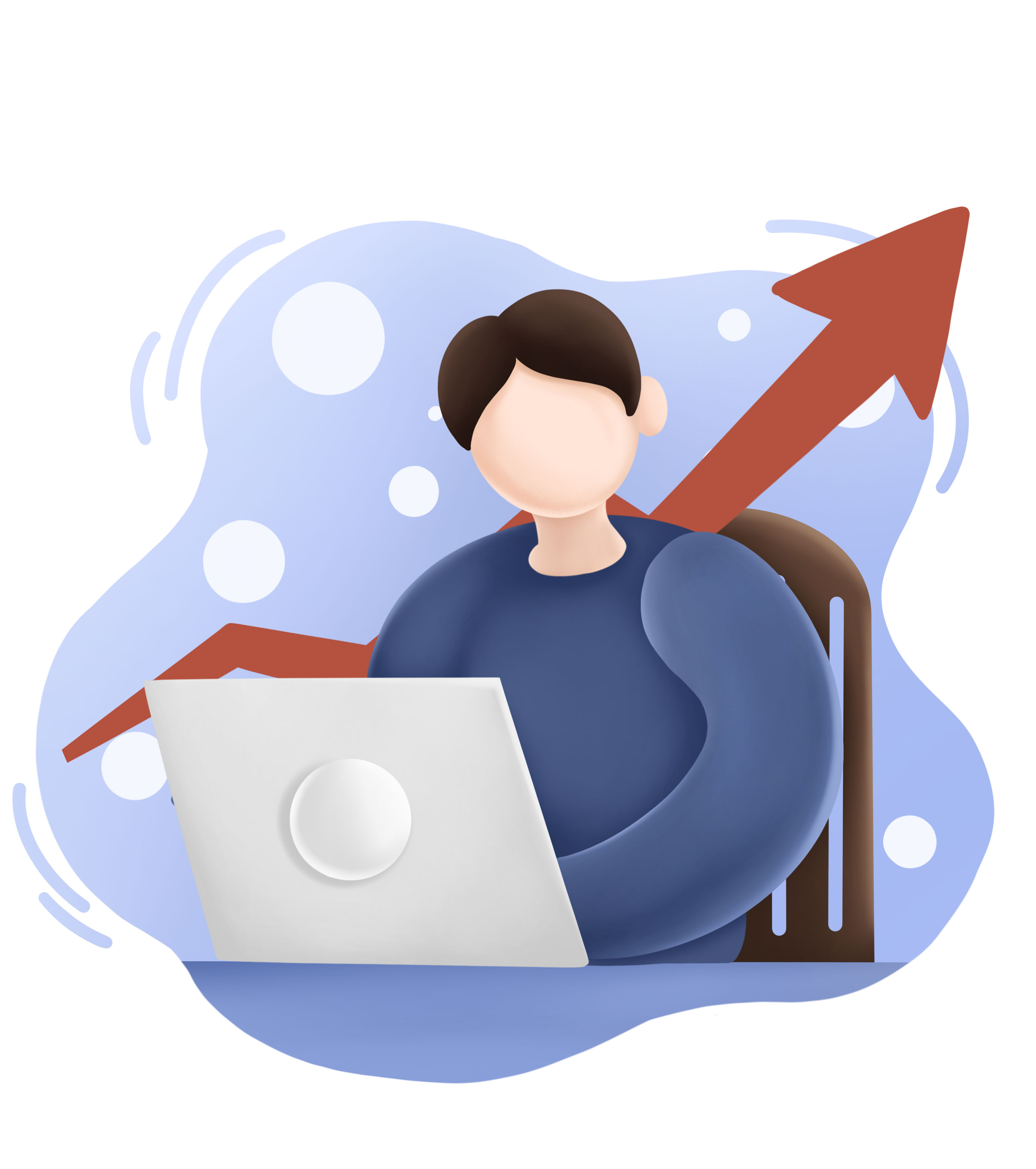 蓝色男孩企业培训人物元素