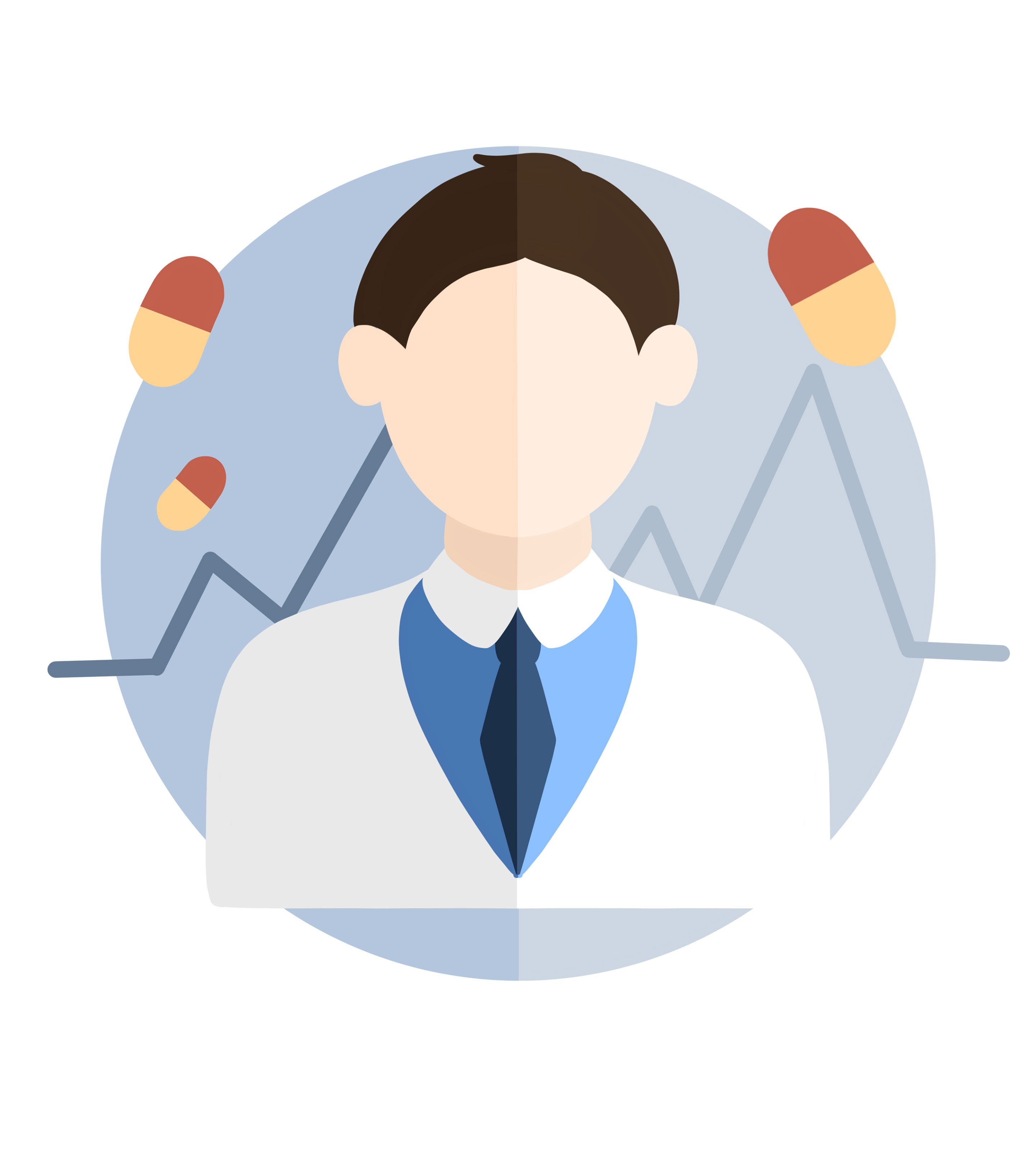 浅蓝色医生人物元素