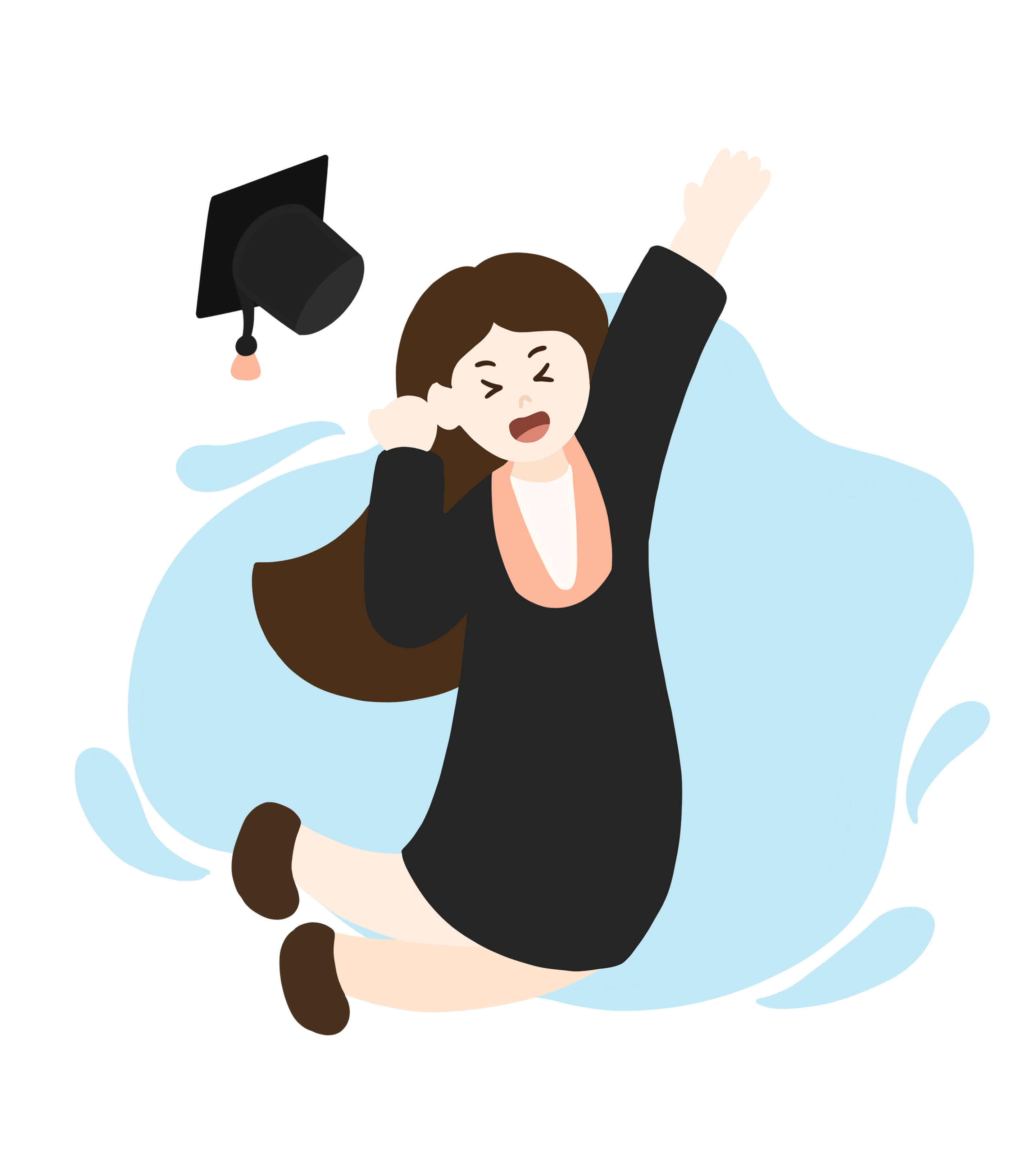 黑色女孩毕业人物元素