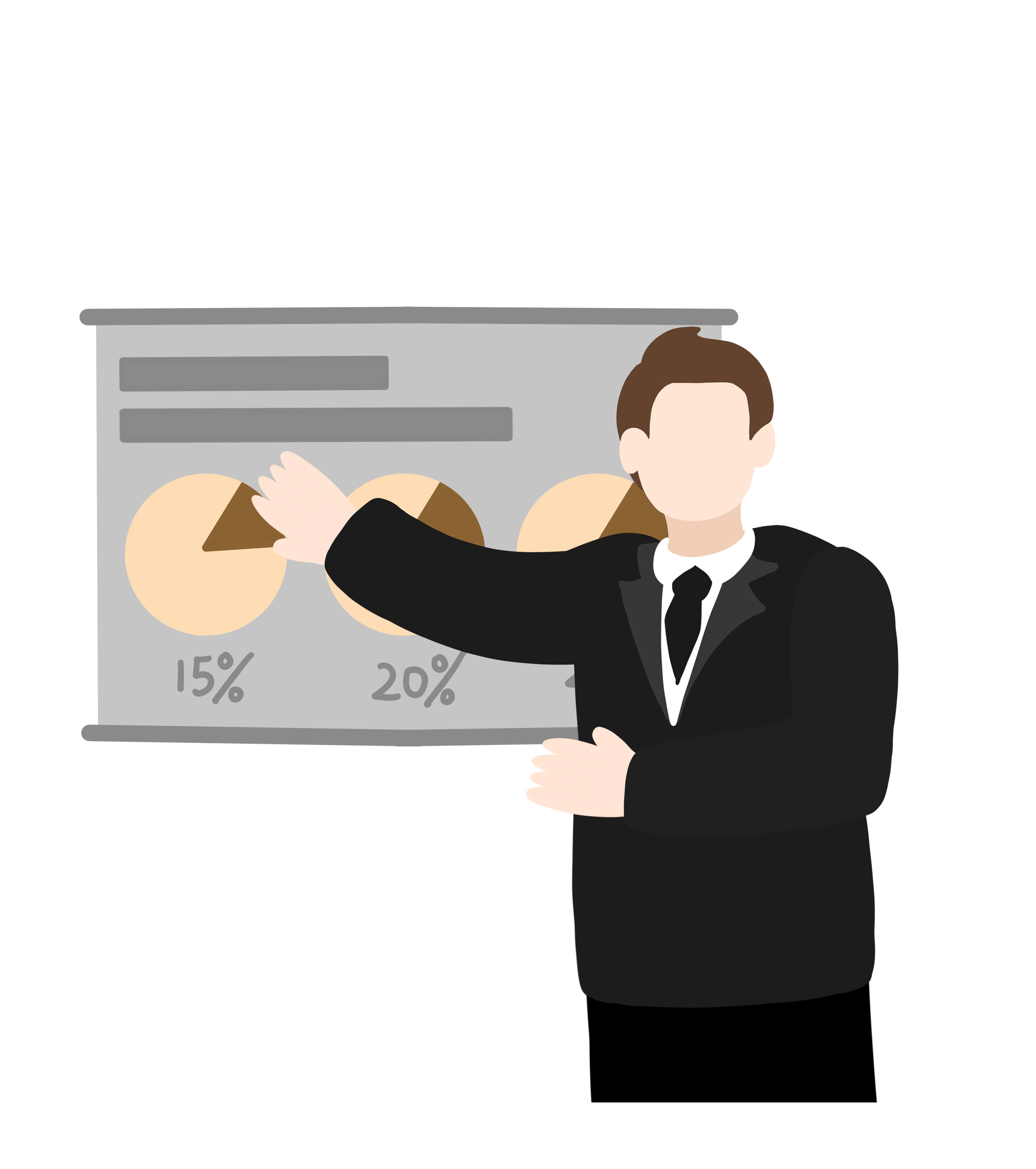 黑色男人学习汇报元素