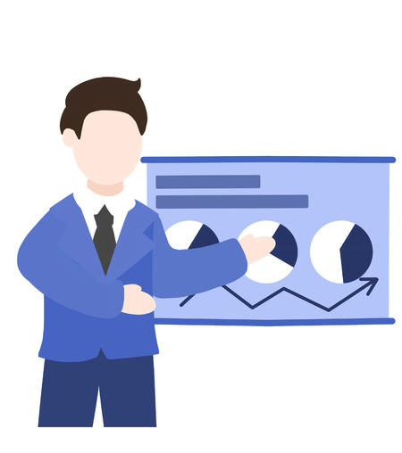 蓝色简约男人学习汇报元素