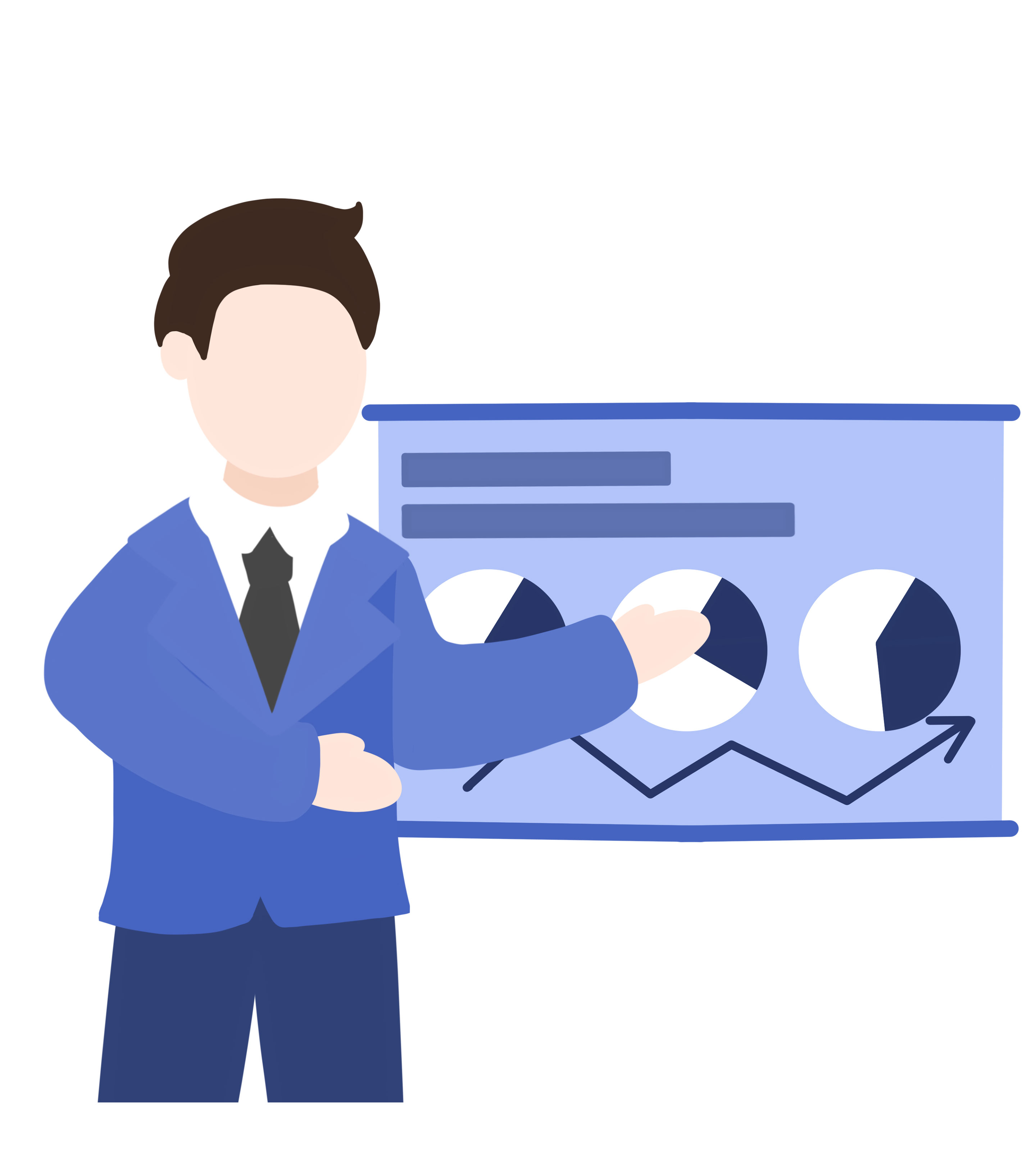 蓝色简约男人学习汇报元素