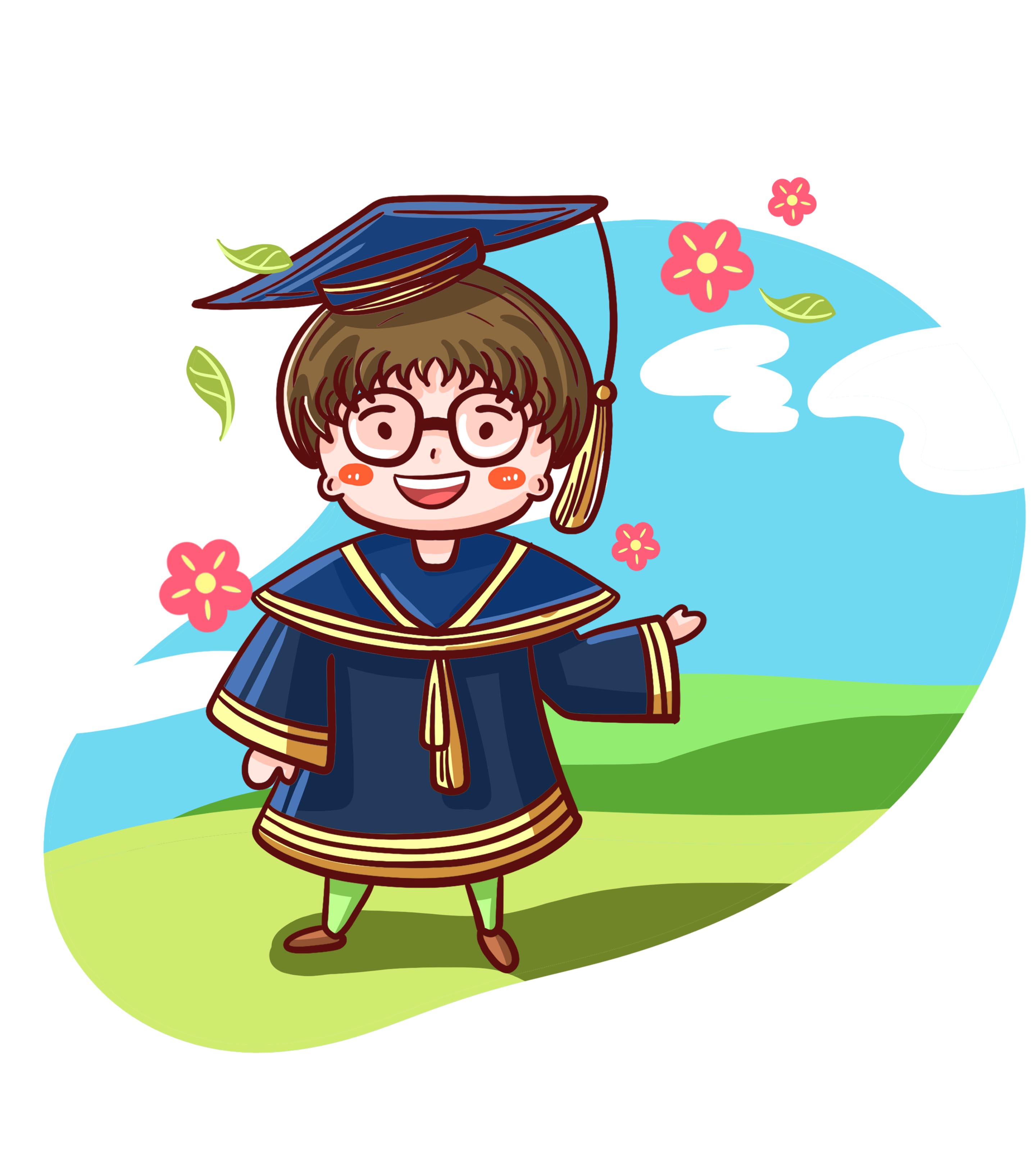 蓝色夏天女孩毕业季