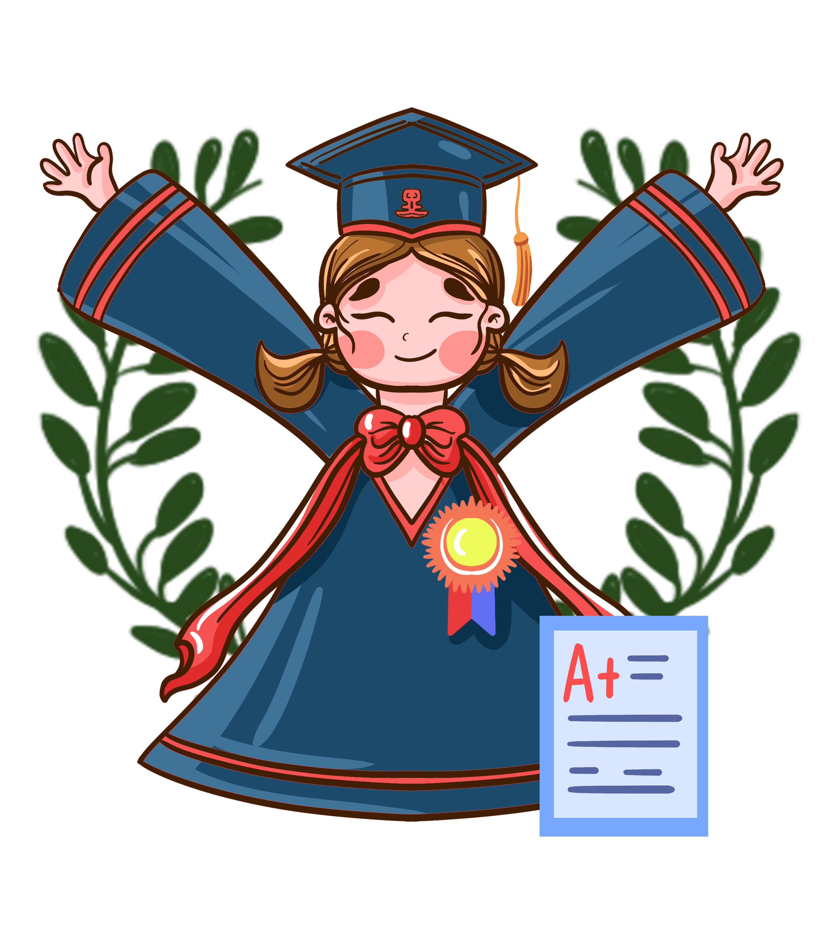 绿色成绩优异的女孩