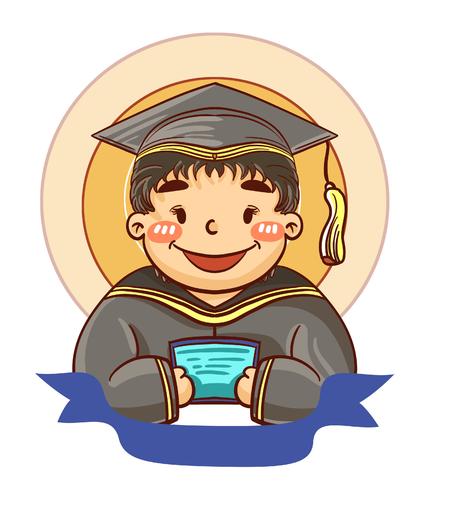 灰色毕业生男孩演讲元素