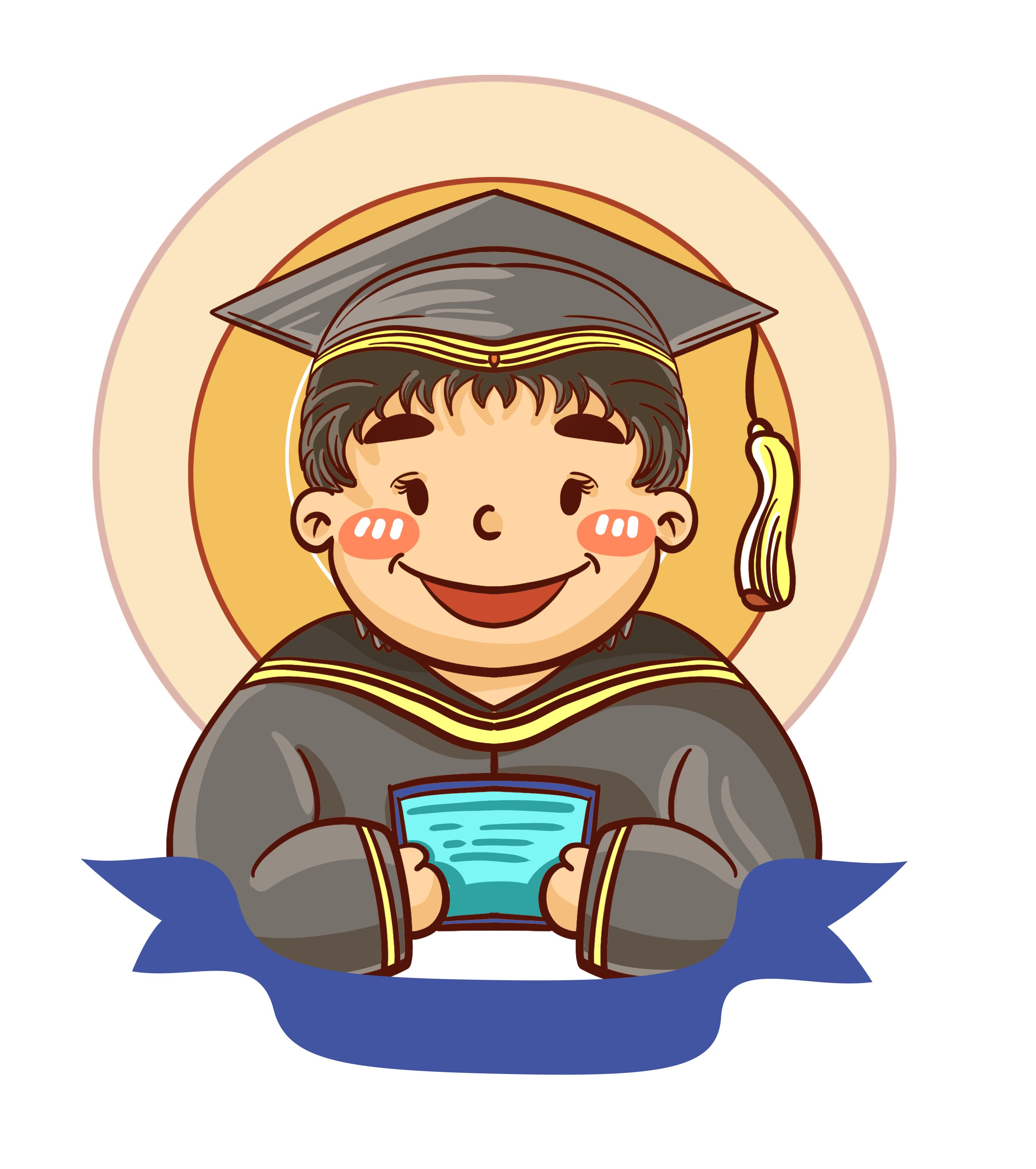 灰色毕业生男孩演讲元素