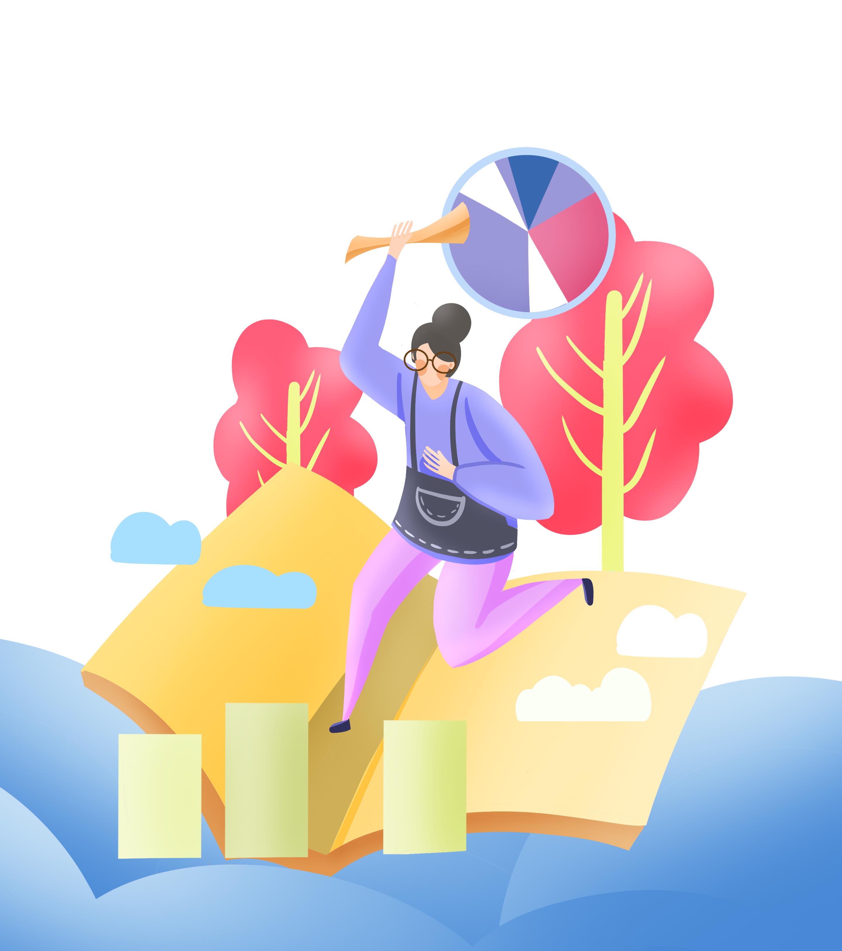 卡通手绘女孩元素