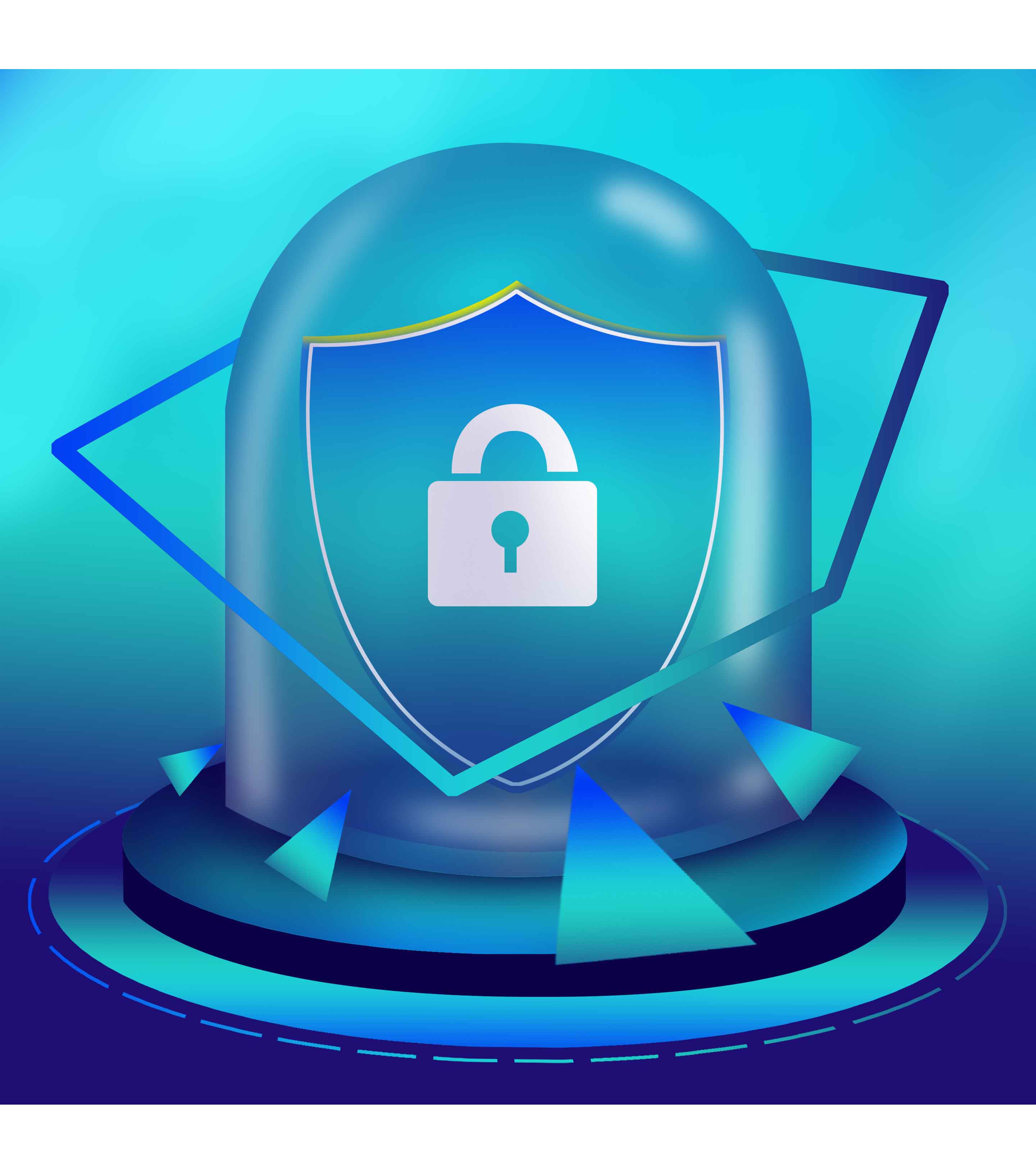 蓝色网络安全教育元素