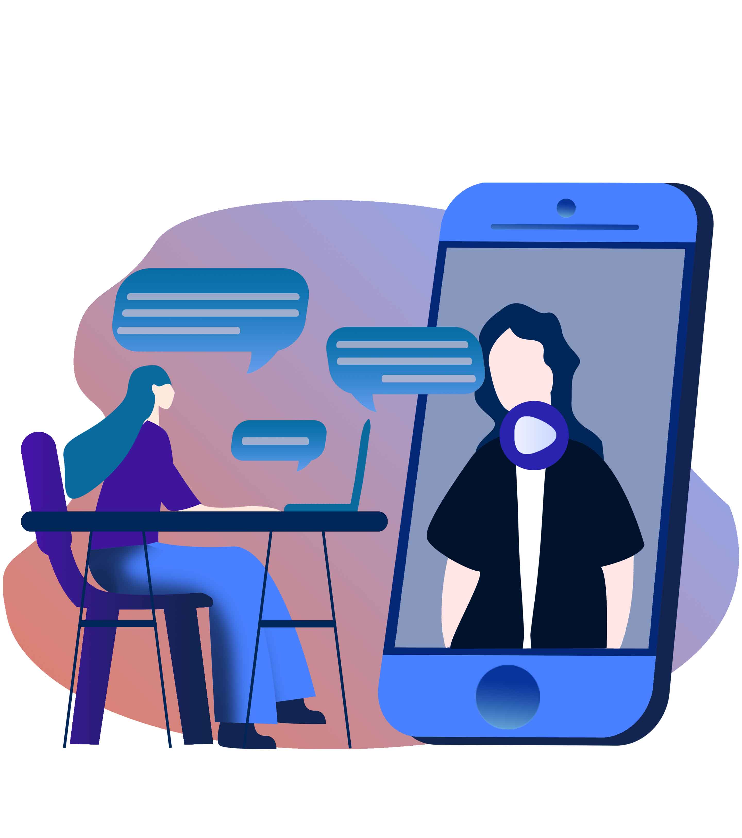 蓝色职场视频竞聘述职元素