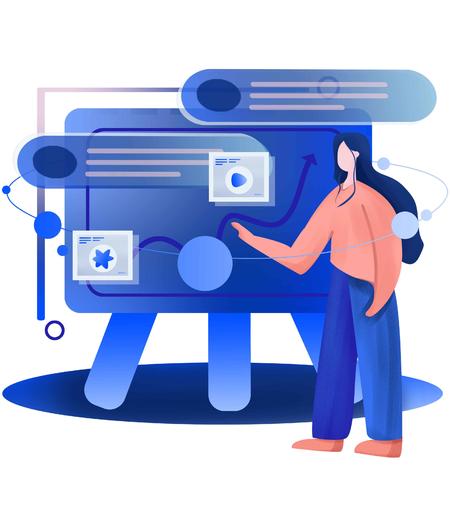 蓝色女孩职场企业培训元素