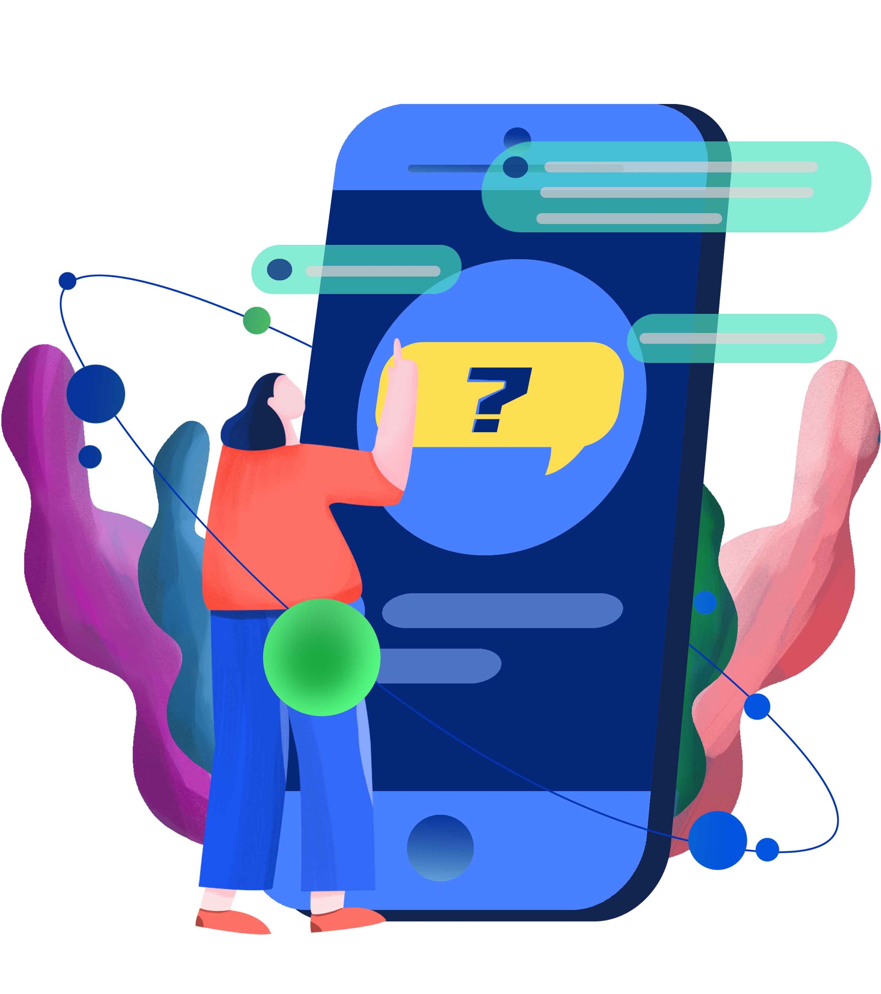 蓝色女孩商务工作元素