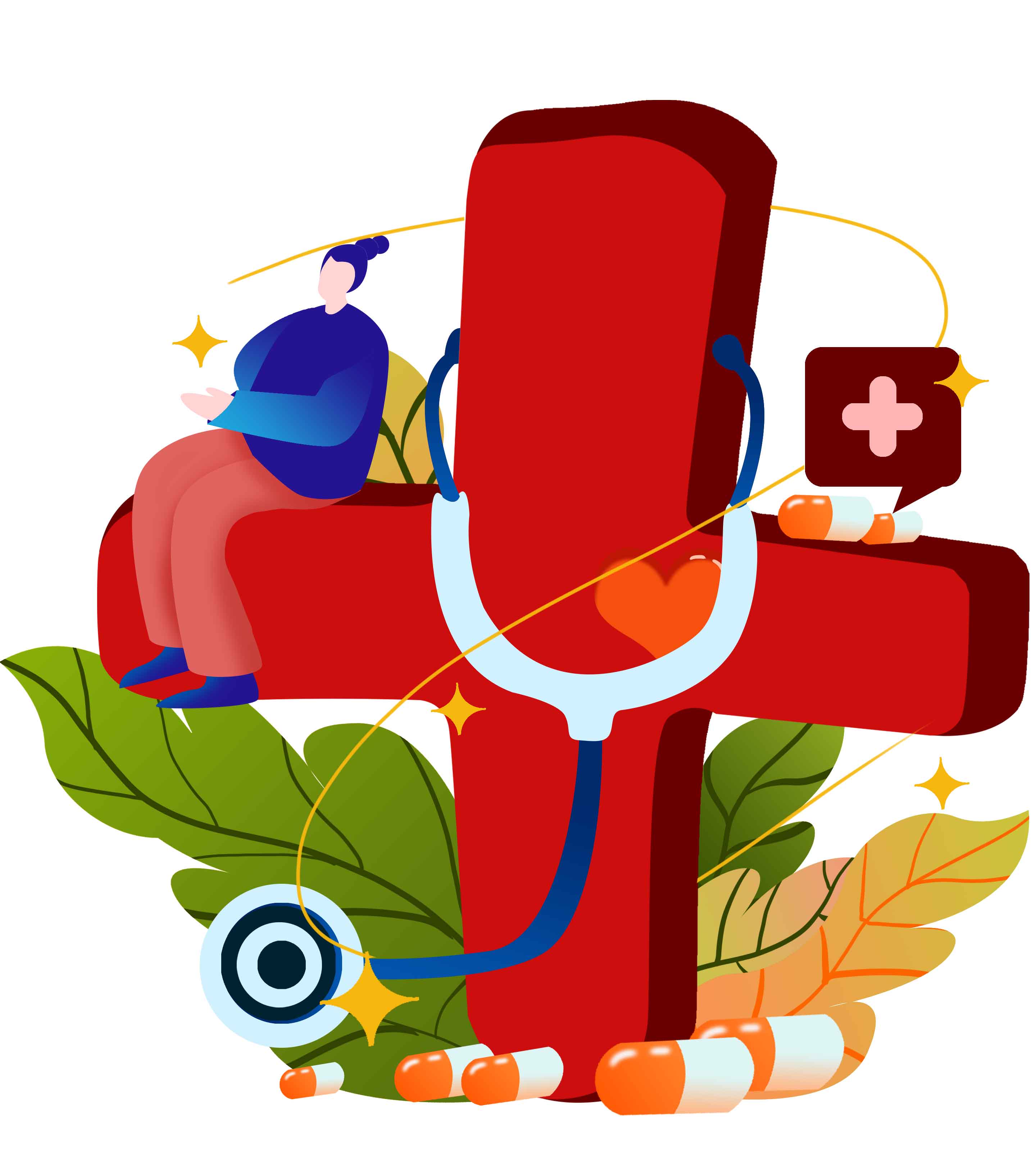 手绘红十字日医疗药物元素