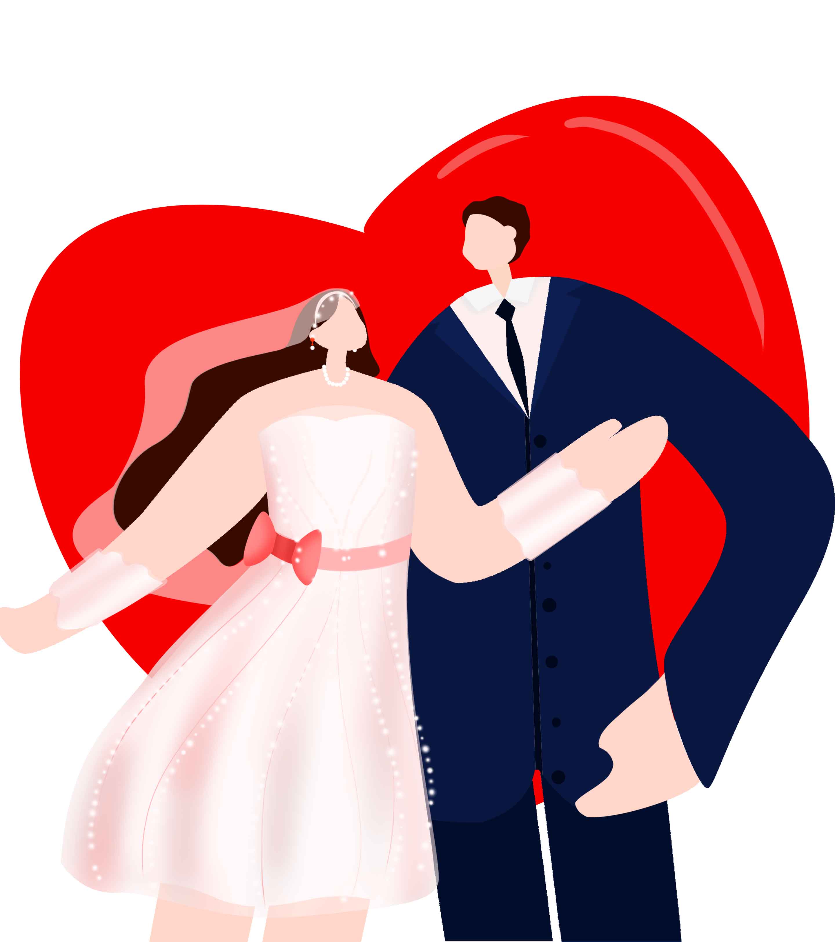 手绘婚礼新人摆拍元素