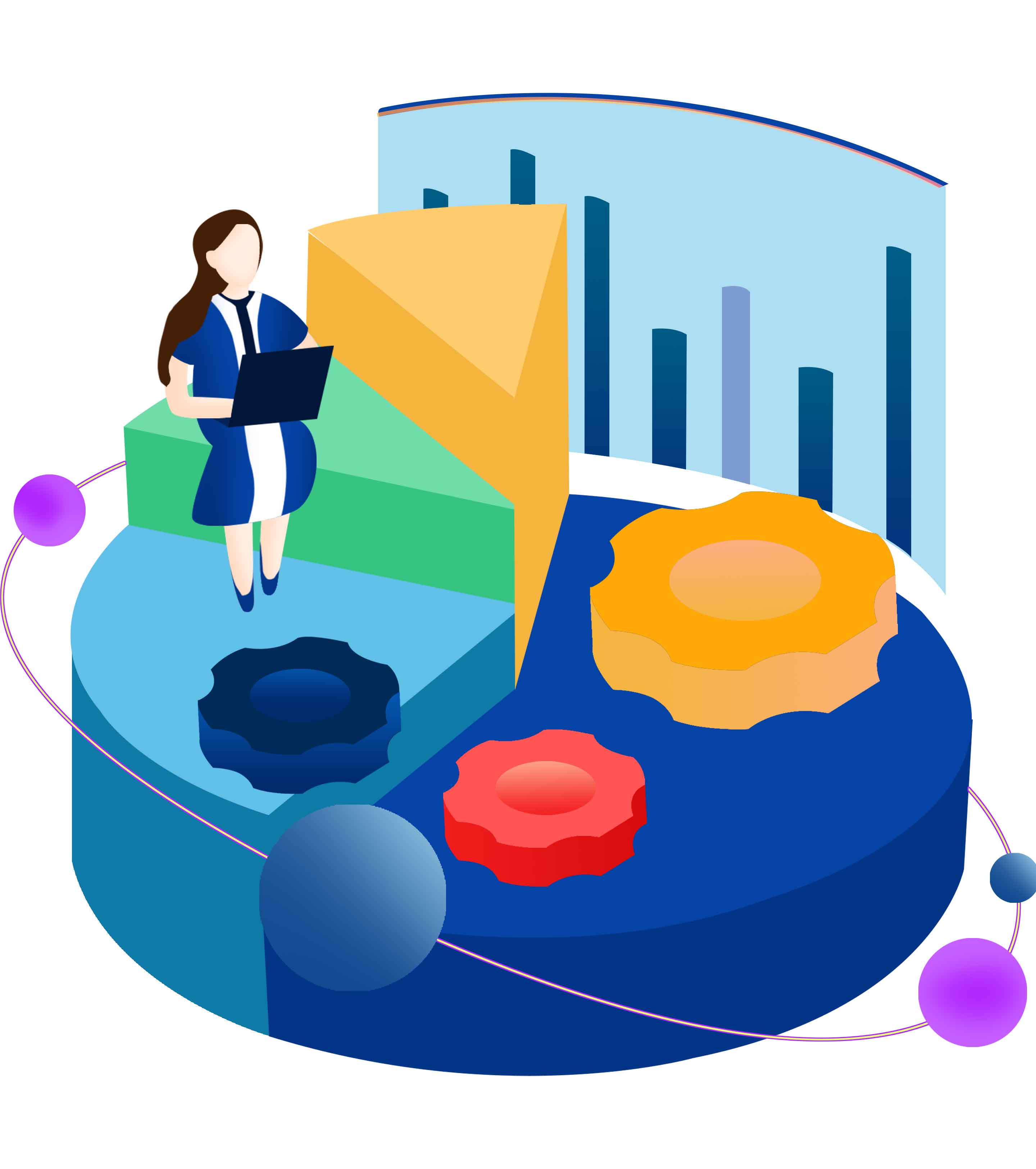 蓝色职场企业宣传元素