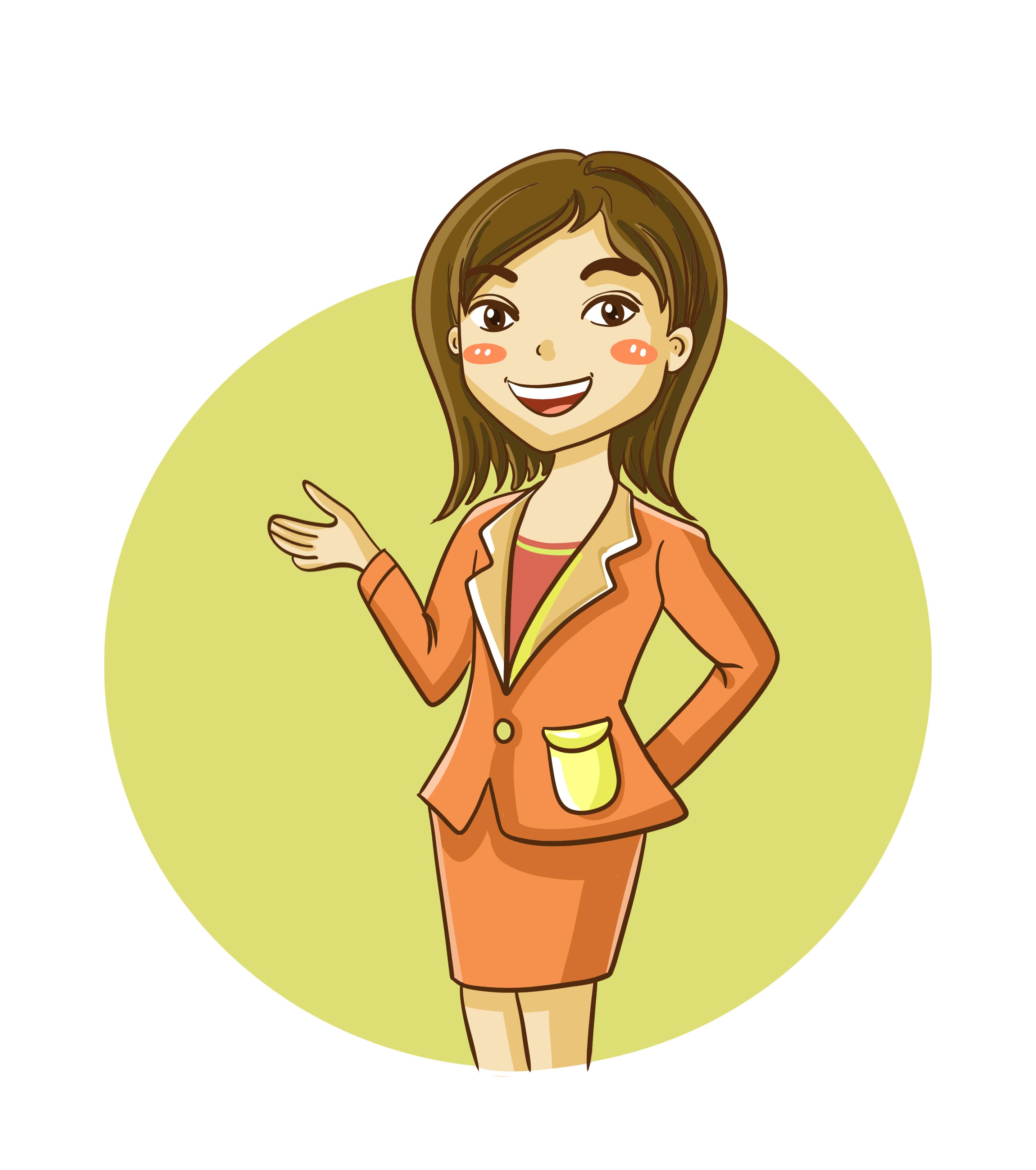 卡通职业装白领元素