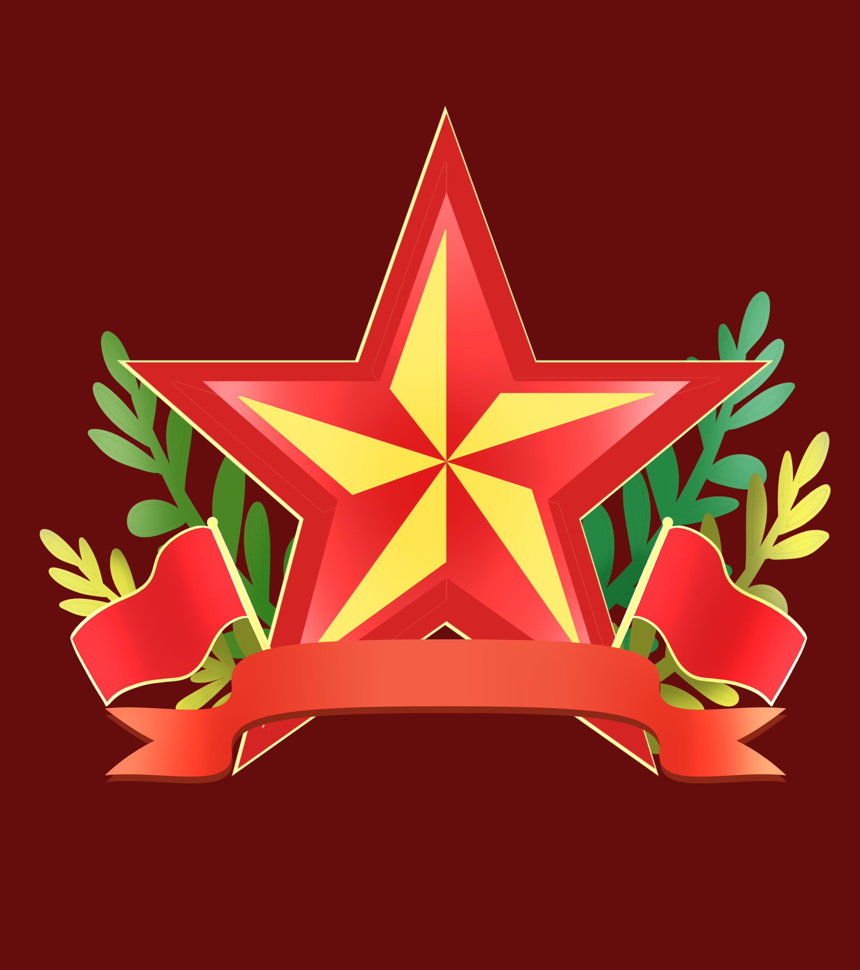 红色五角星爱国元素