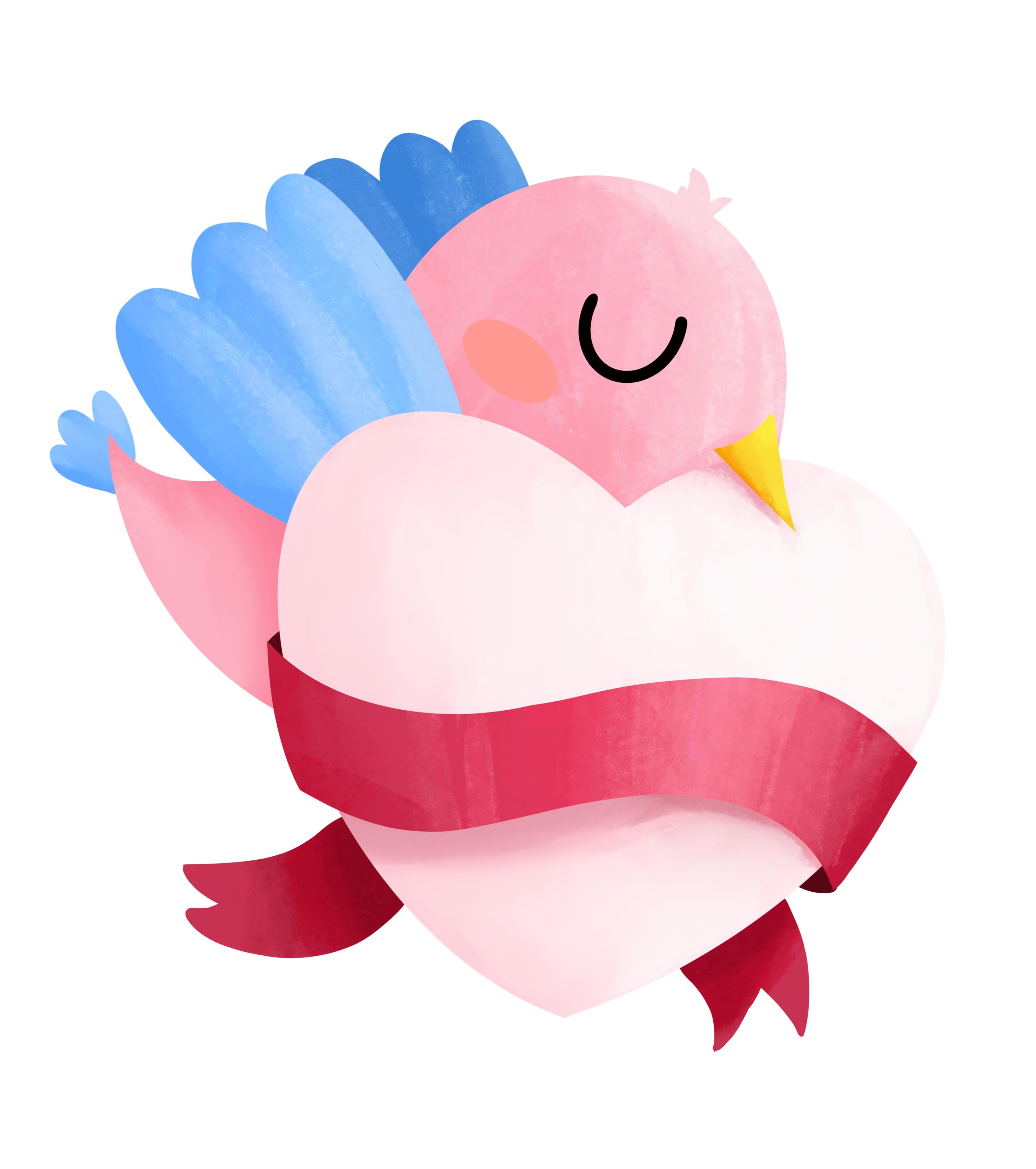 粉色爱情鸟婚礼元素