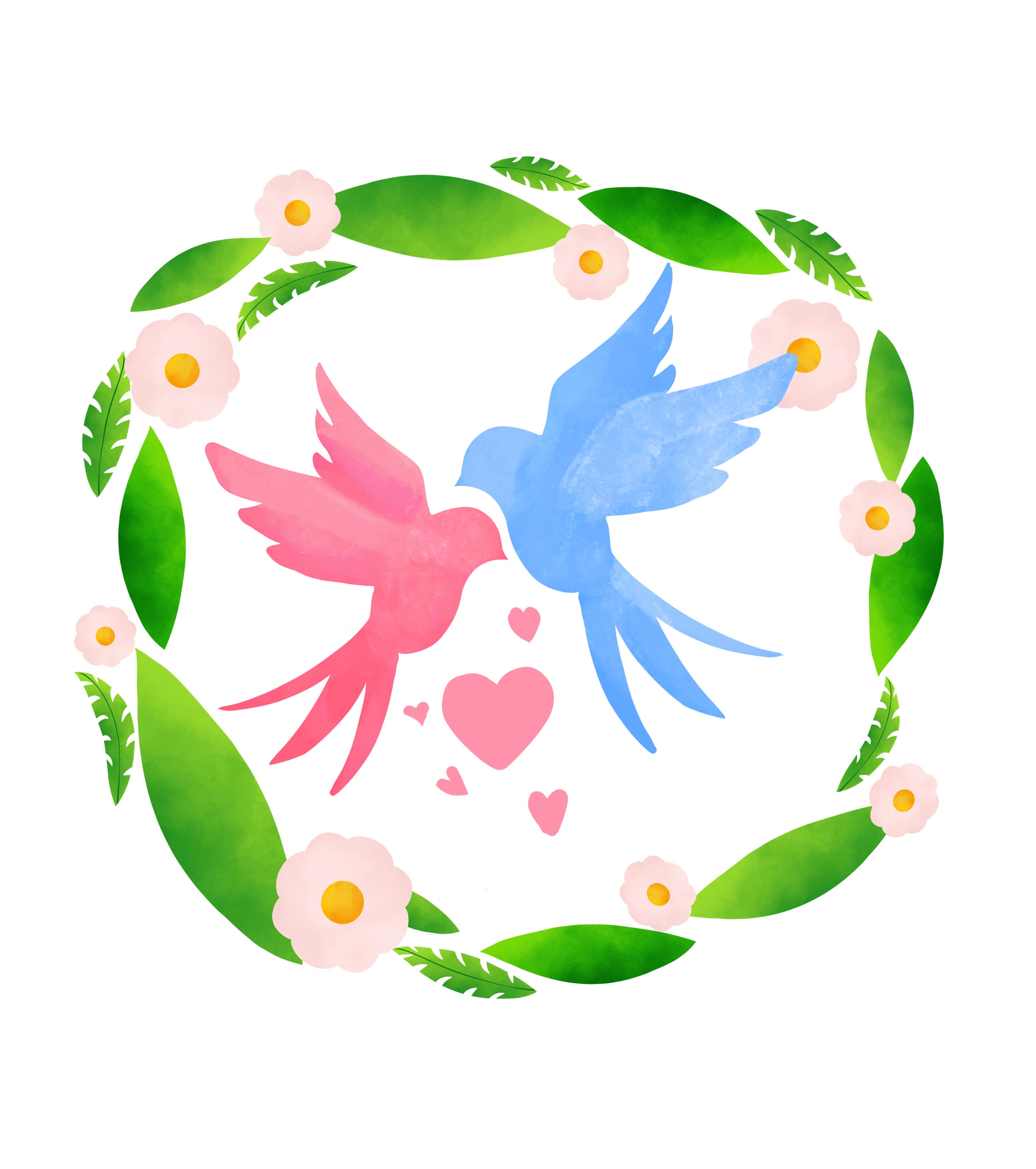 比翼双飞小鸟婚礼元素