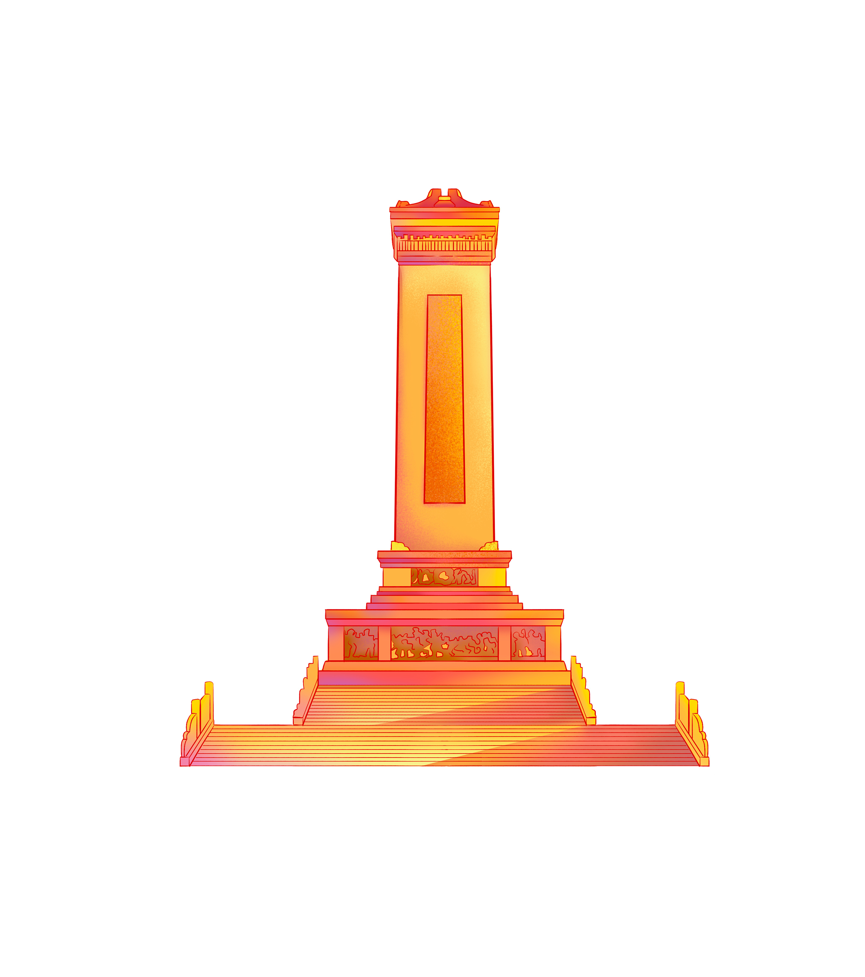 黄色人民纪念碑城市地标