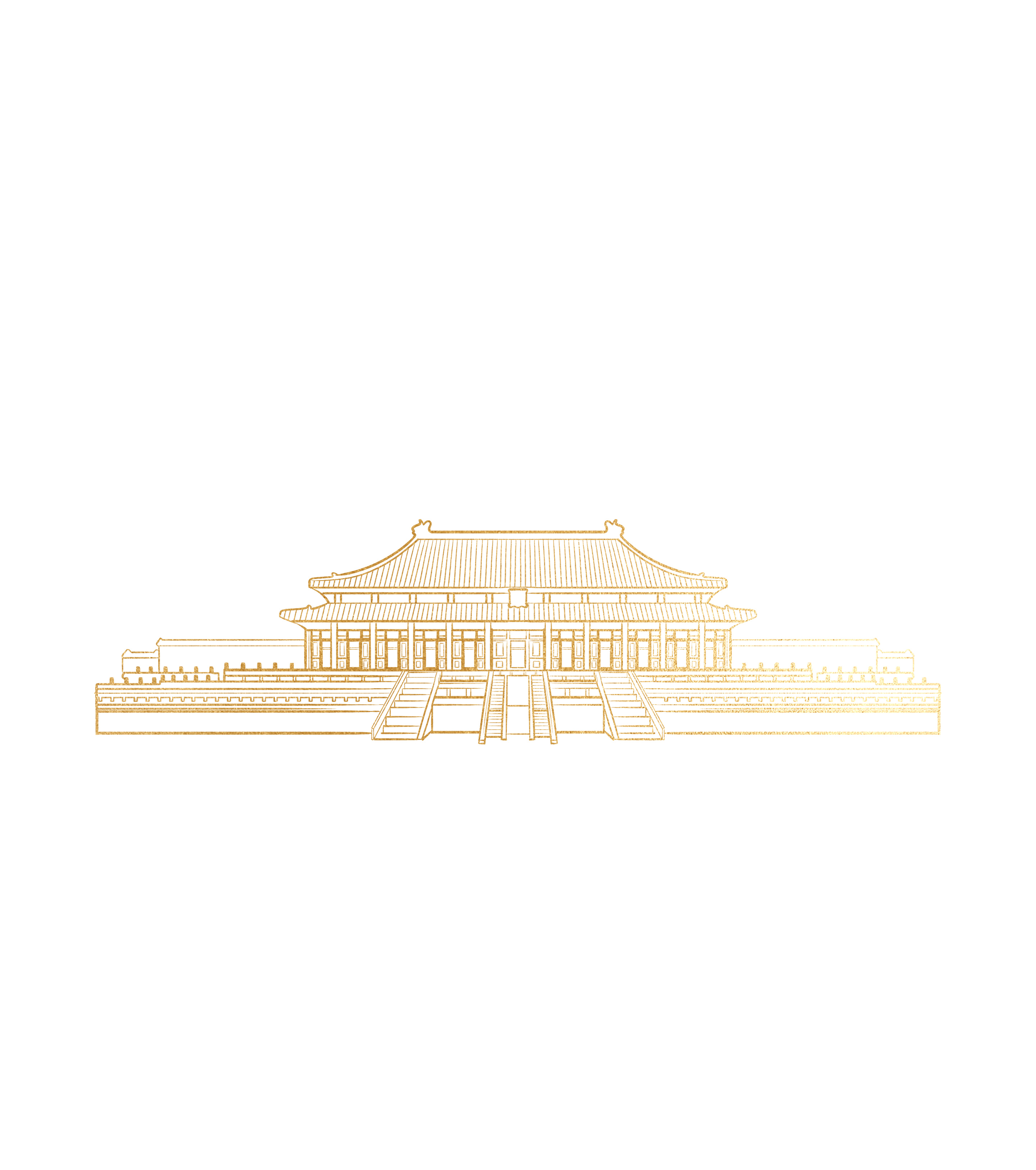 黄色天安门线稿