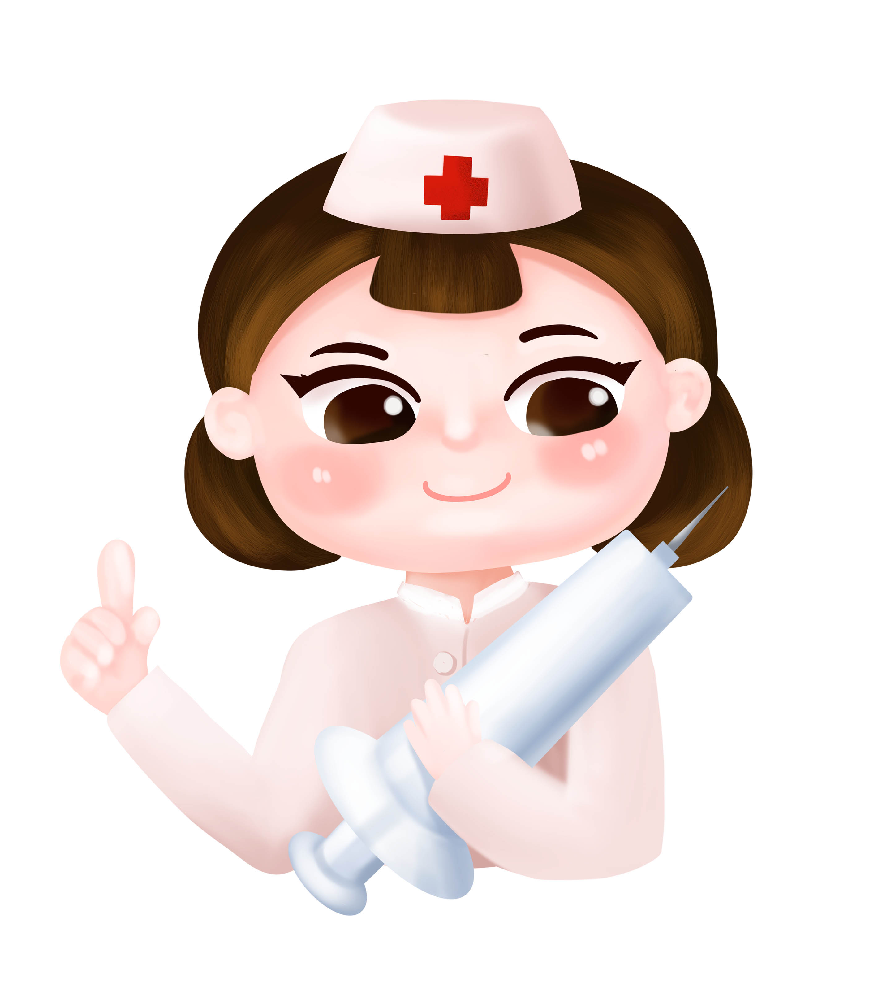 粉色女护士打针红十字元素