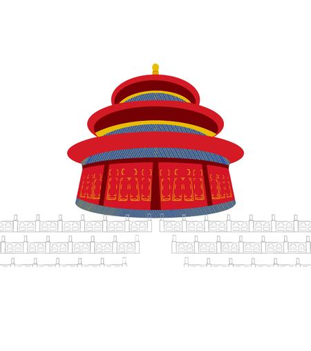 手绘党建天坛元素
