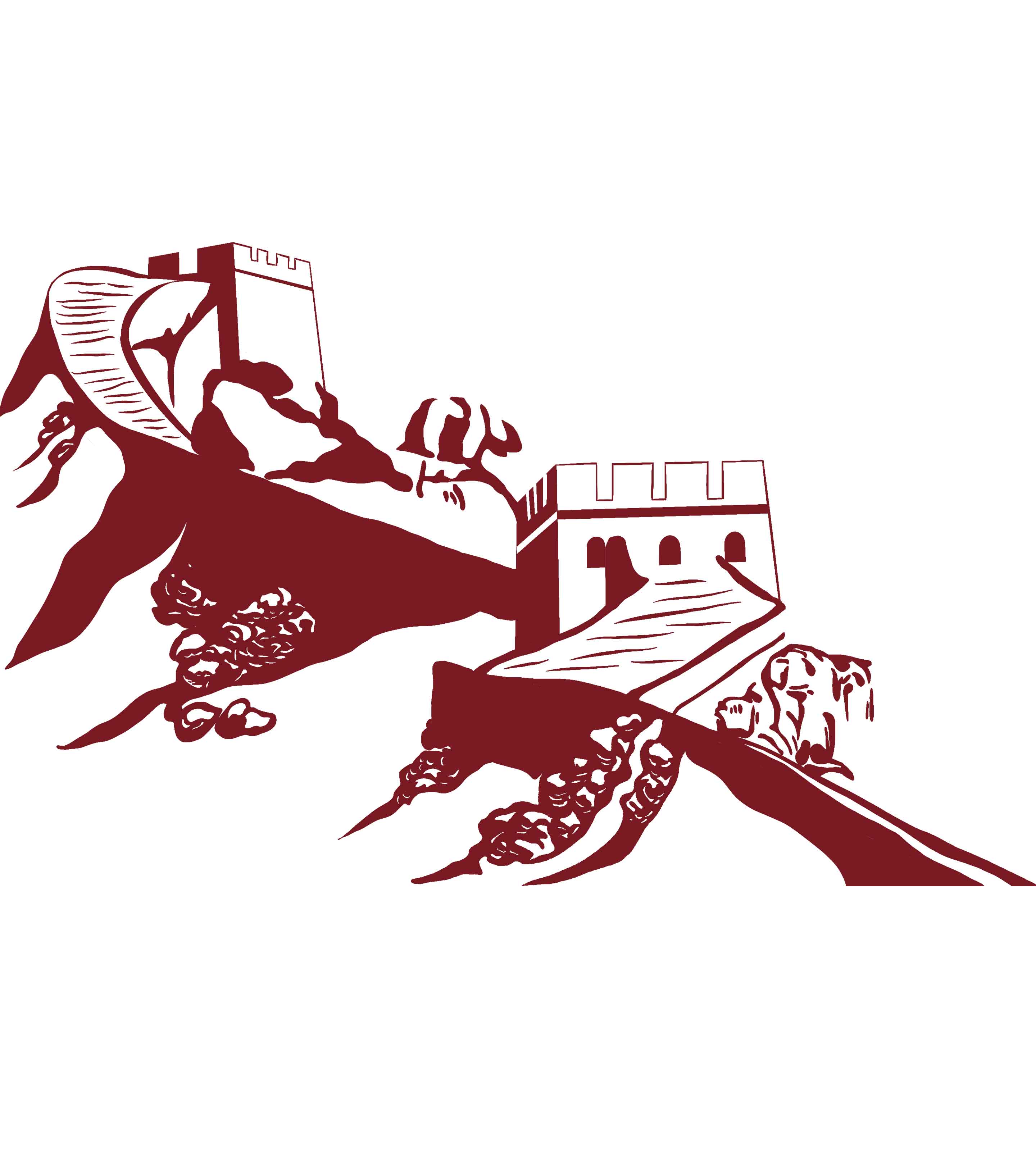 红色党政长城元素