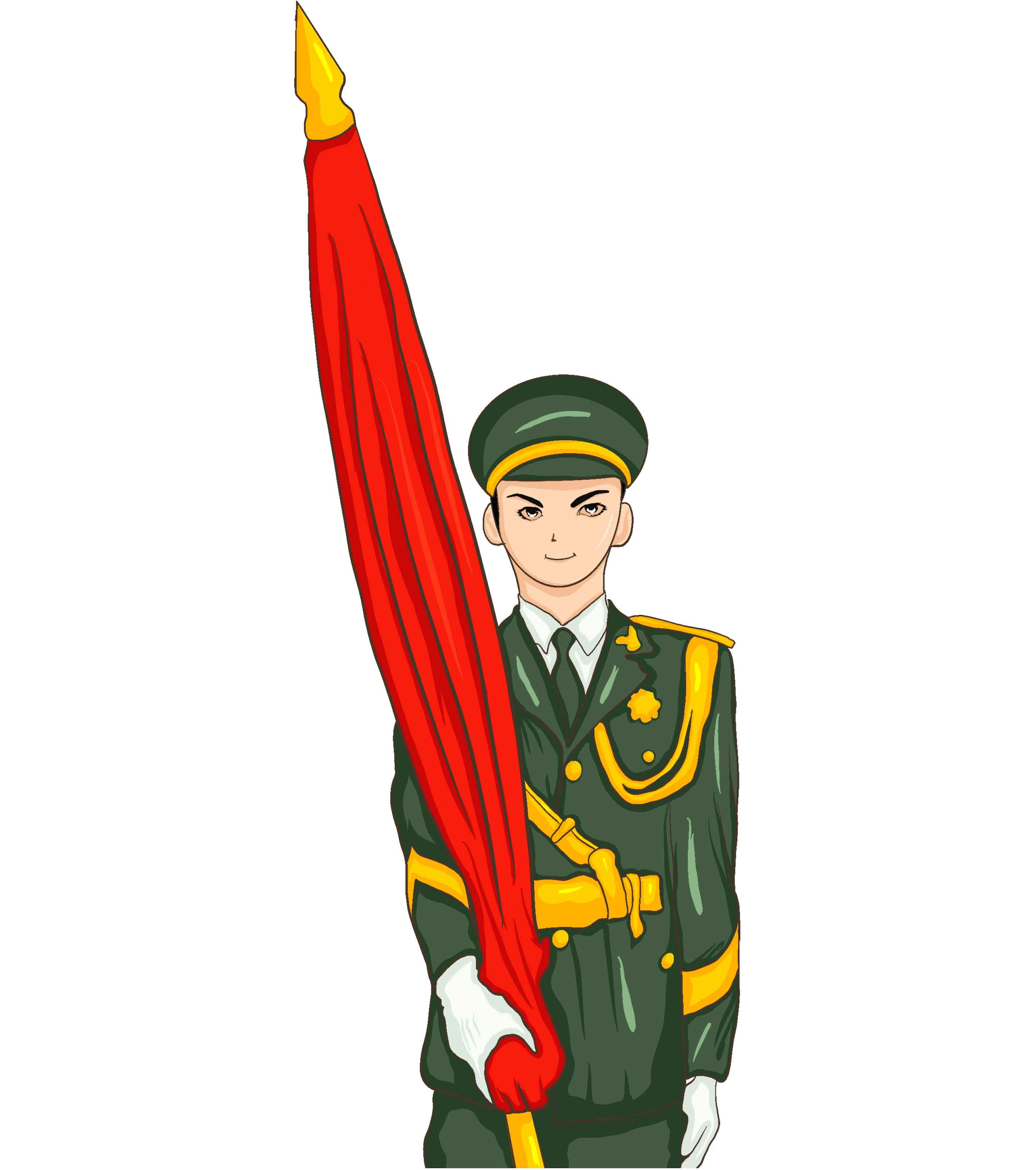 军人立正站姿党建元素