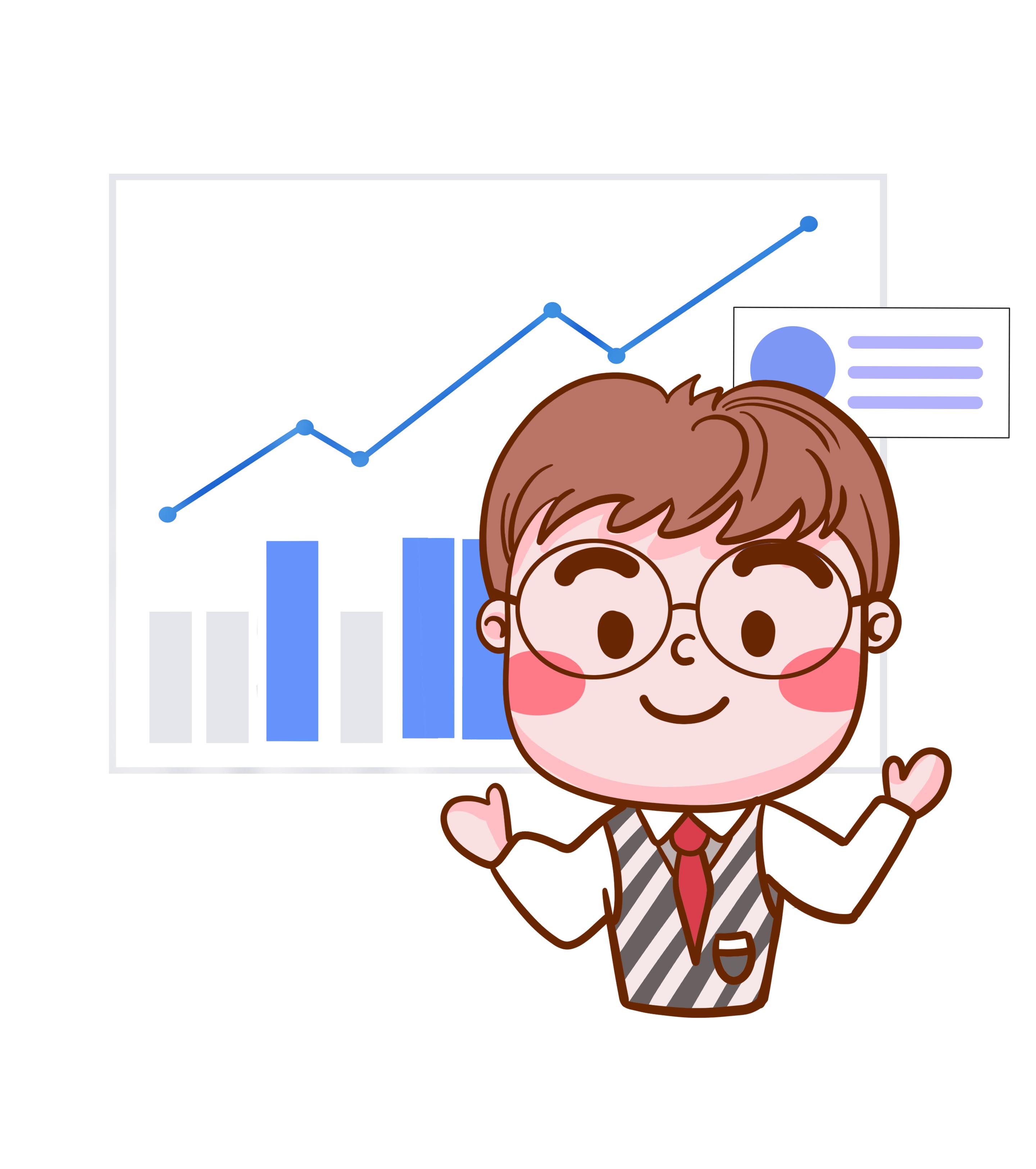 卡通眼镜男孩数据元素