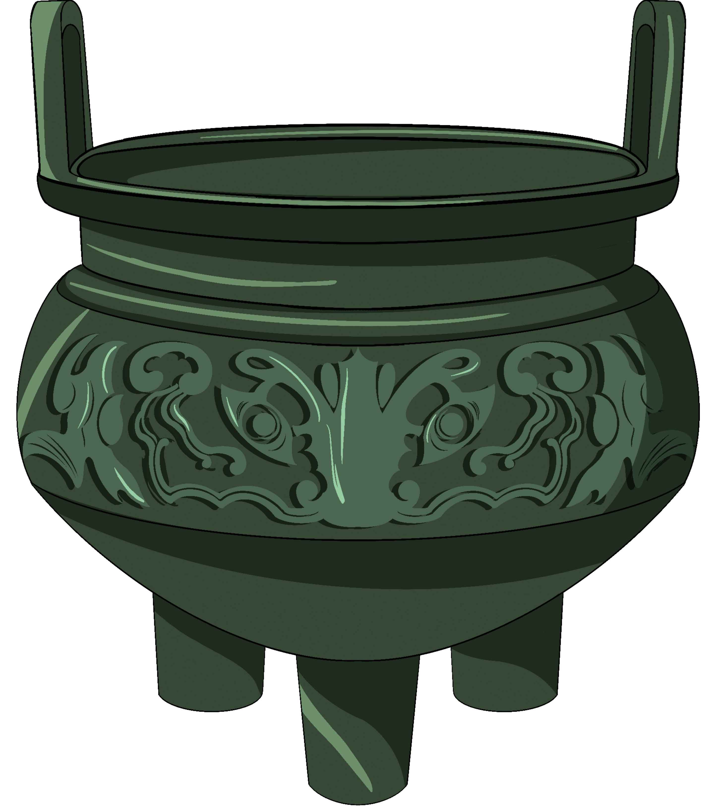 墨绿色中国传统古董元素