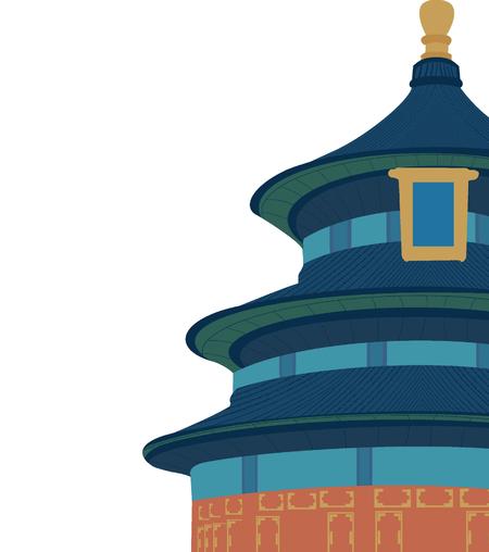 手绘北京天坛元素